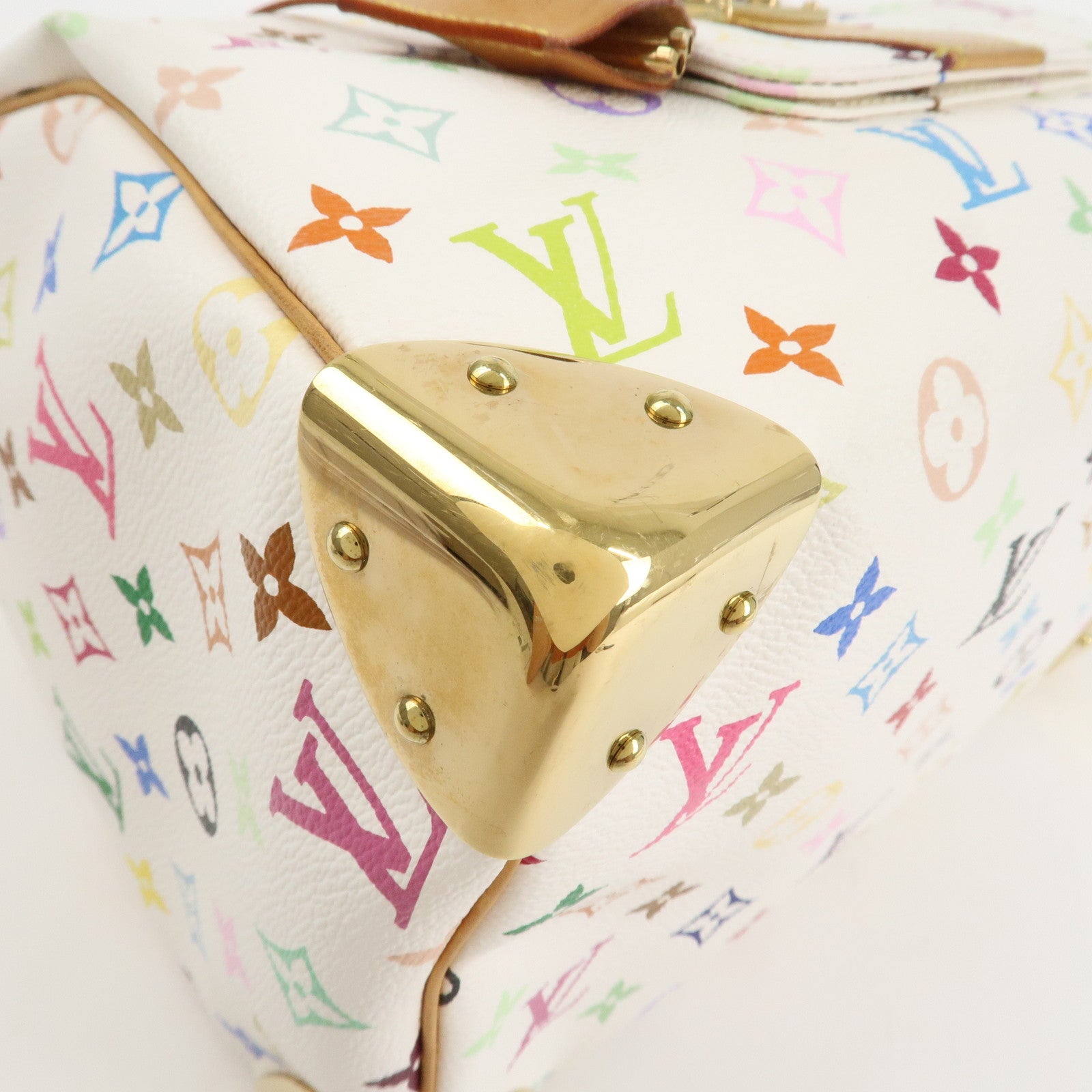 Louis Vuitton Monogram Multicolor Speedy 30 Hand Bag Blanc M92643 Used