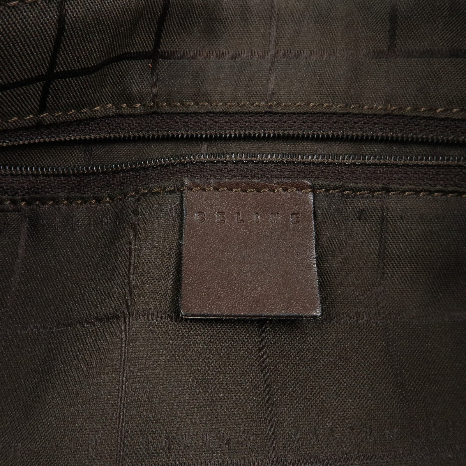 CELINE C Macadam Suede Leather Shoulder Bag Hand Bag Dark Brown