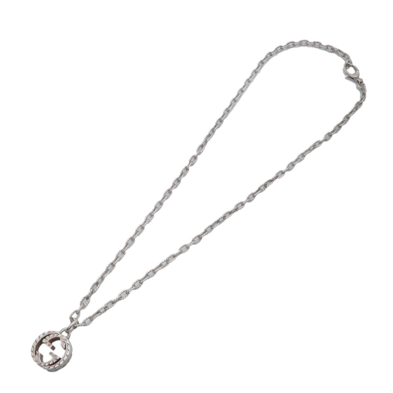 GUCCI Interlocking G Arabesque Chain Necklace SV925 Silver