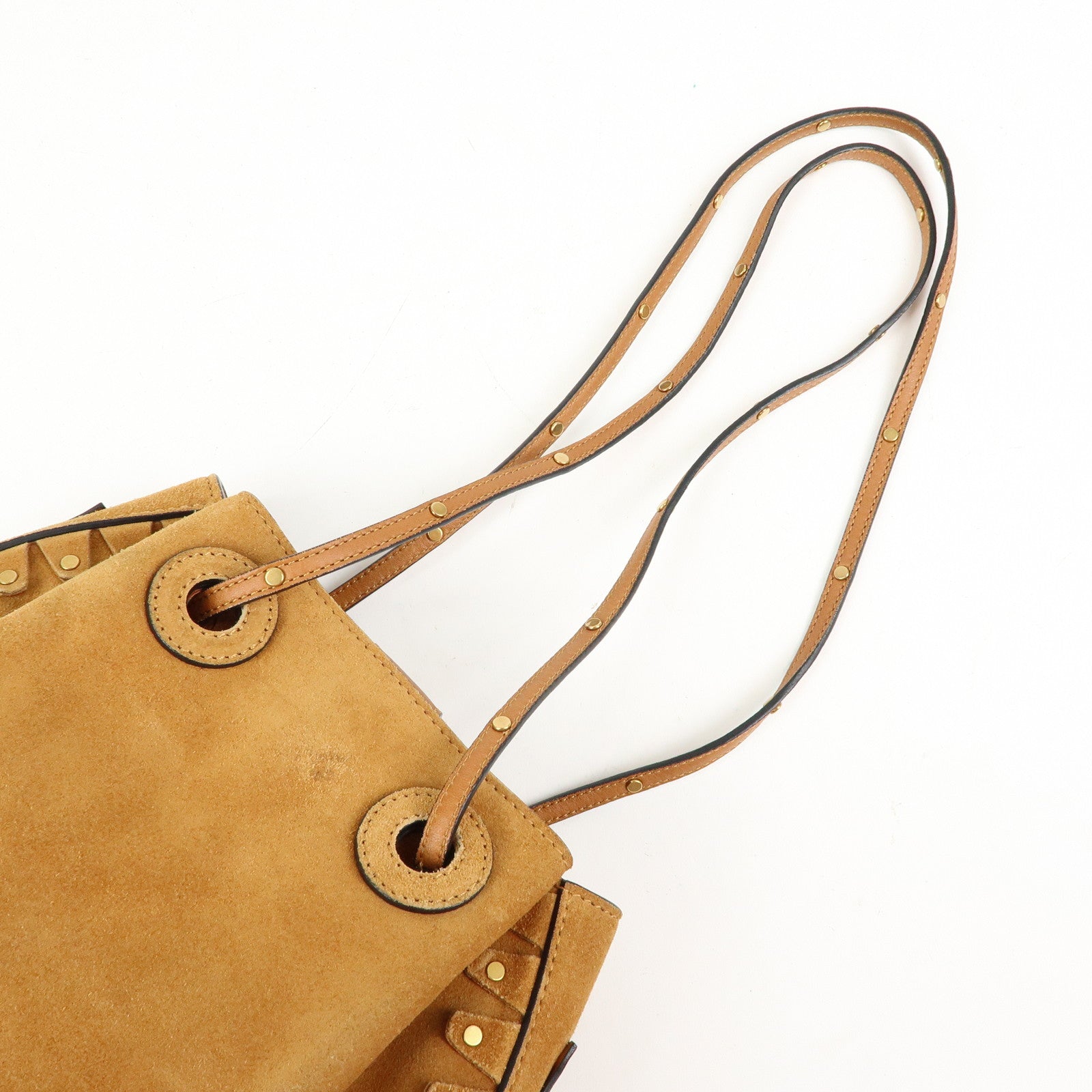 Chloe Suede Leather Tassel Shoulder Bag Crossbody Bag Brown