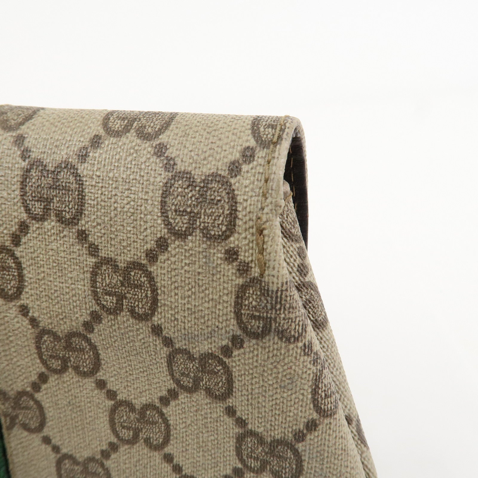 GUCCI Old Gucci GG Supreme Cosmetic Pouch Clutch Bag Beige