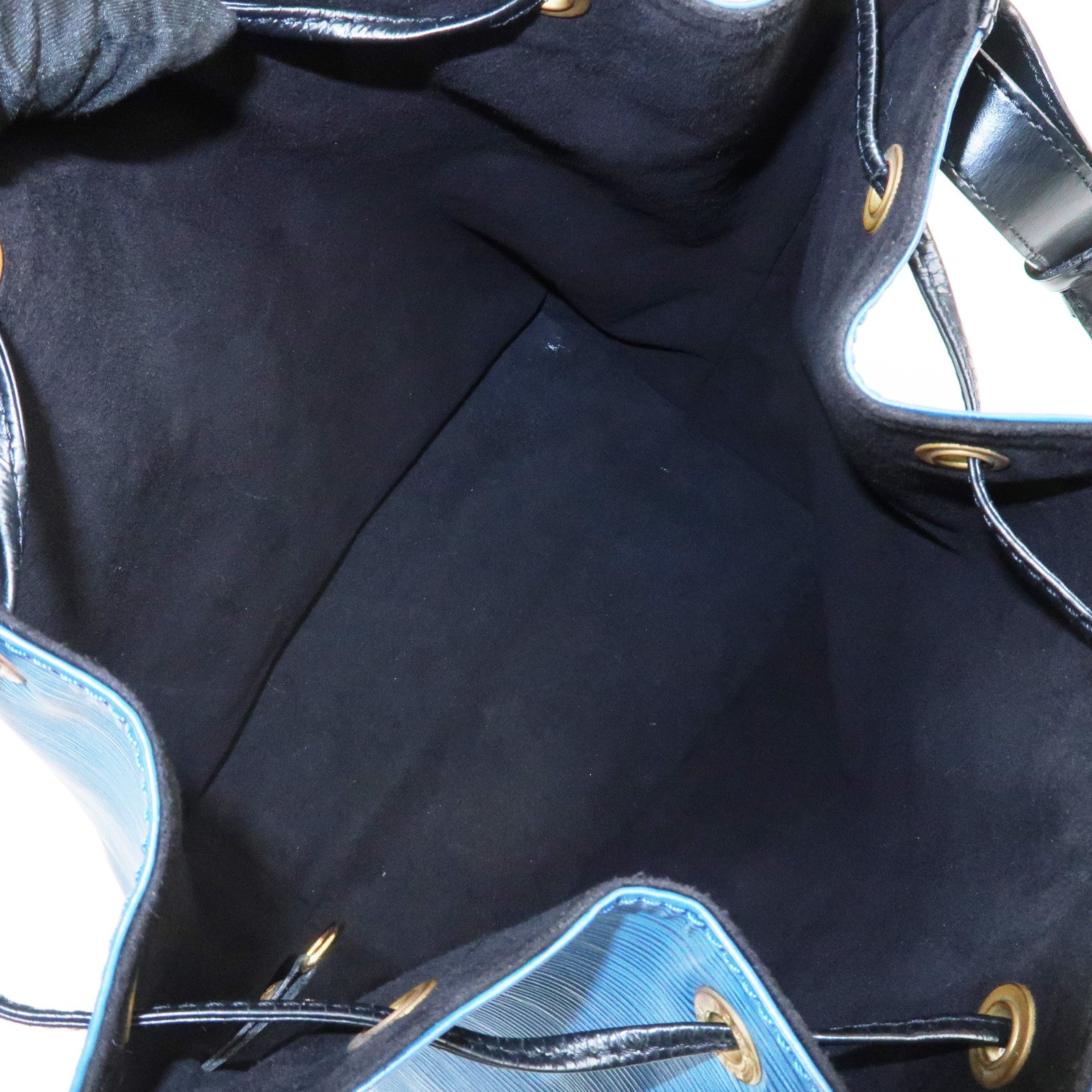 Louis Vuitton Epi Leather Petit Noe Bicolor Noir Toledo Blue M44152