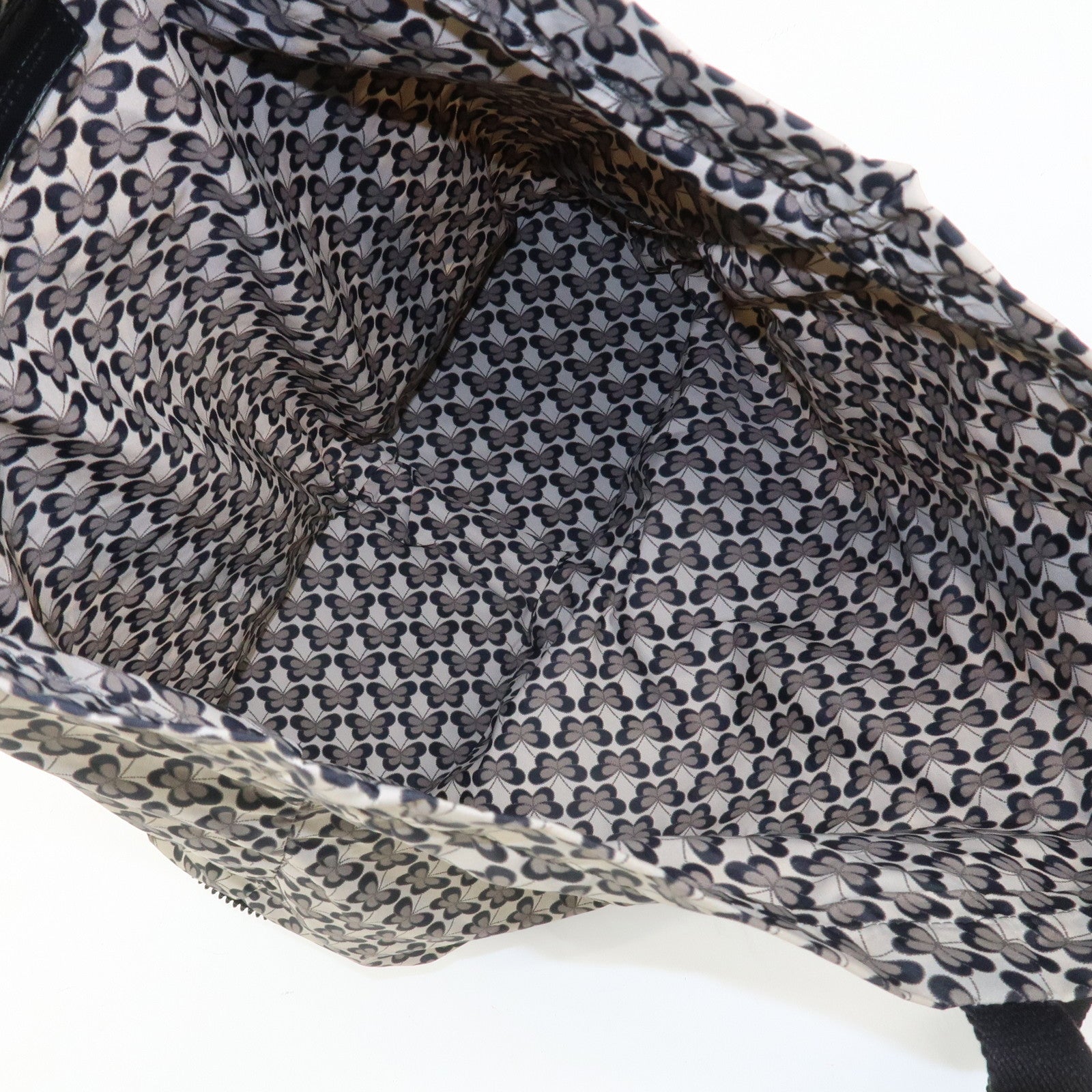 BOTTEGA VENETA Intrecciato Leather Foldable Tote Bag Nylon Black