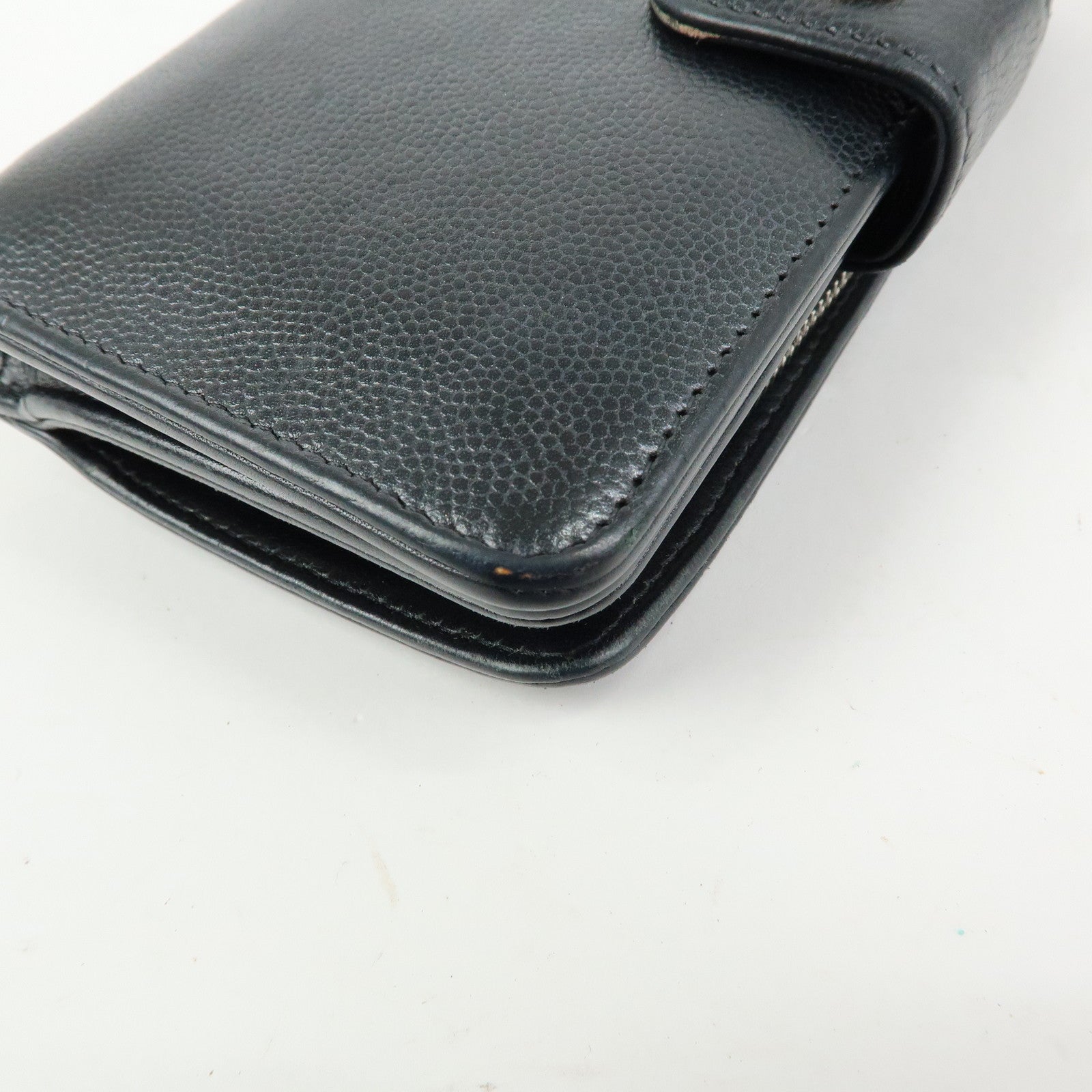 CHANEL COCO Mark Caviarskin Bi-fold Compact Wallet Black