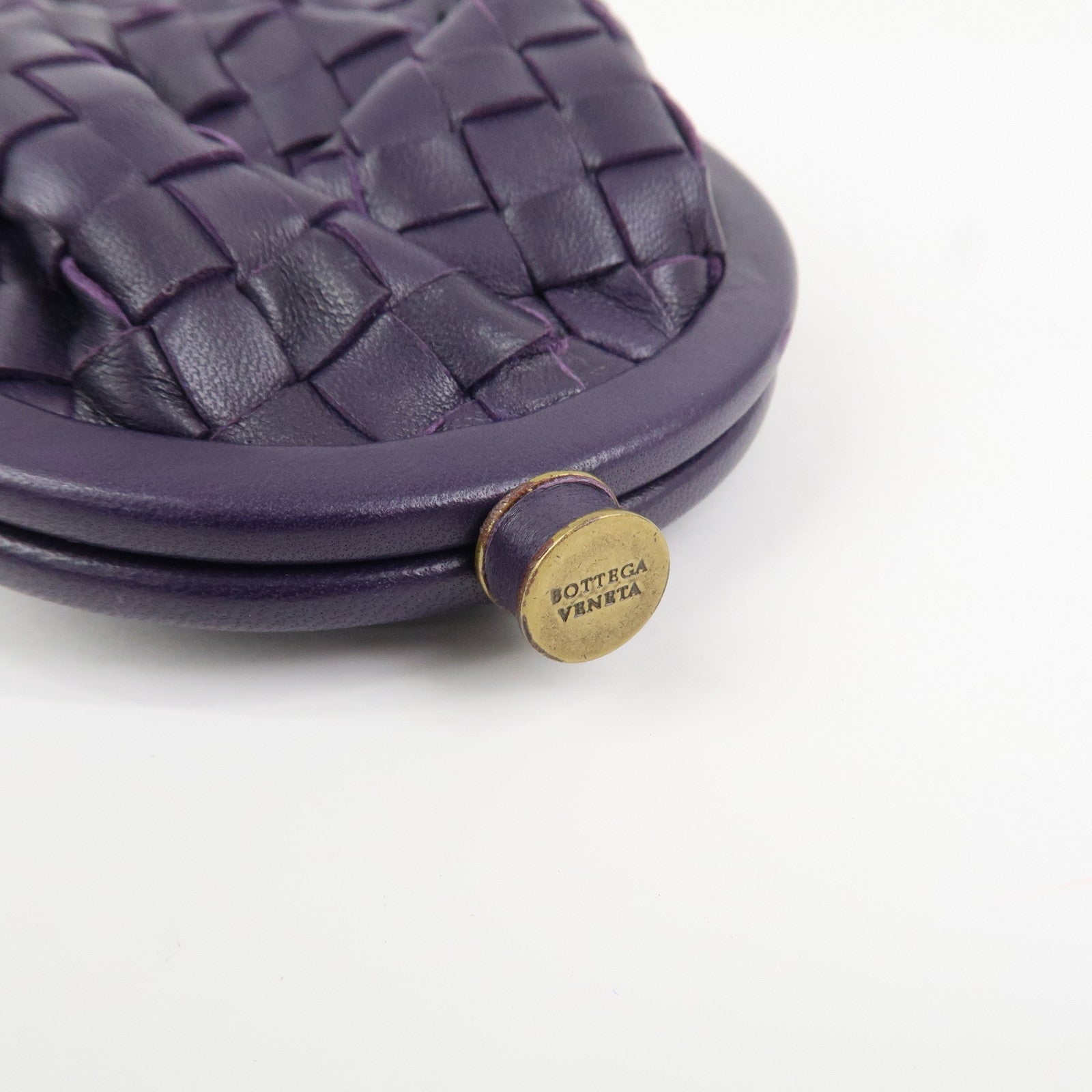BOTTEGA VENETA Intrecciato Leather Coin Case Purple 203783