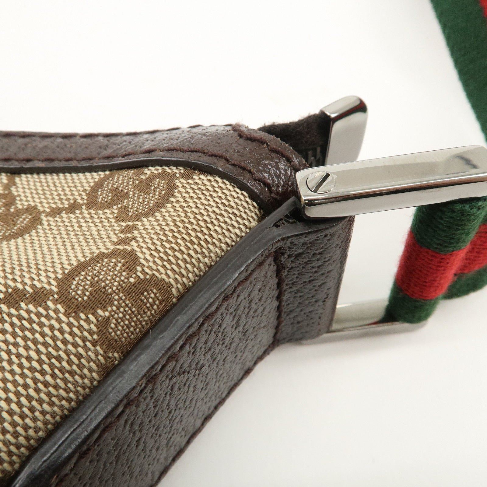 GUCCI Sherry GG Canvas Leather Shoulder Bag Beige Brown 181092