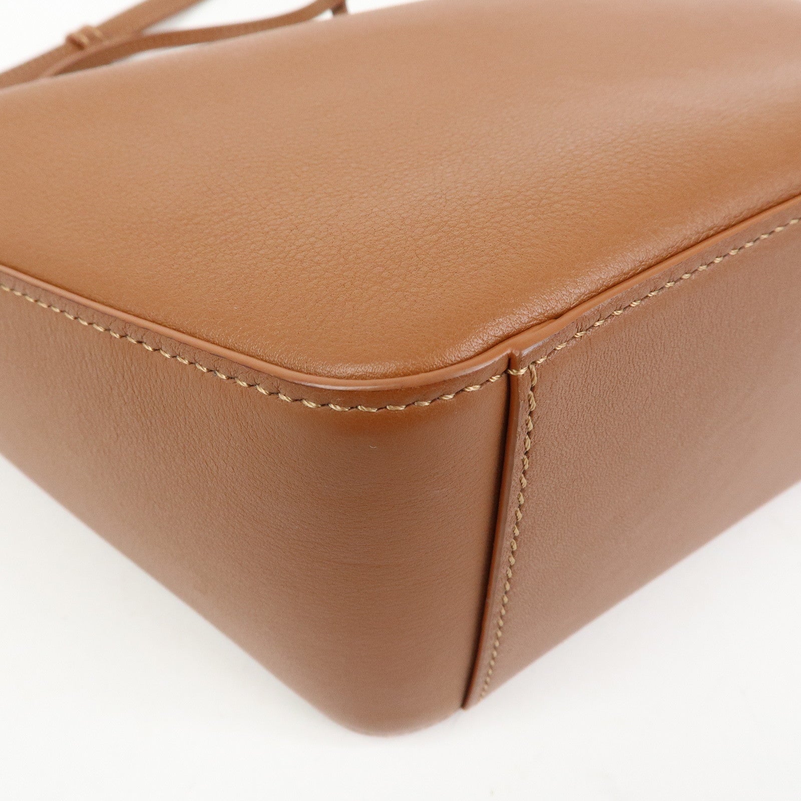 LOEWE Anagram Hammock Calf Leather Shoulder Bag Hobo Bag Brown