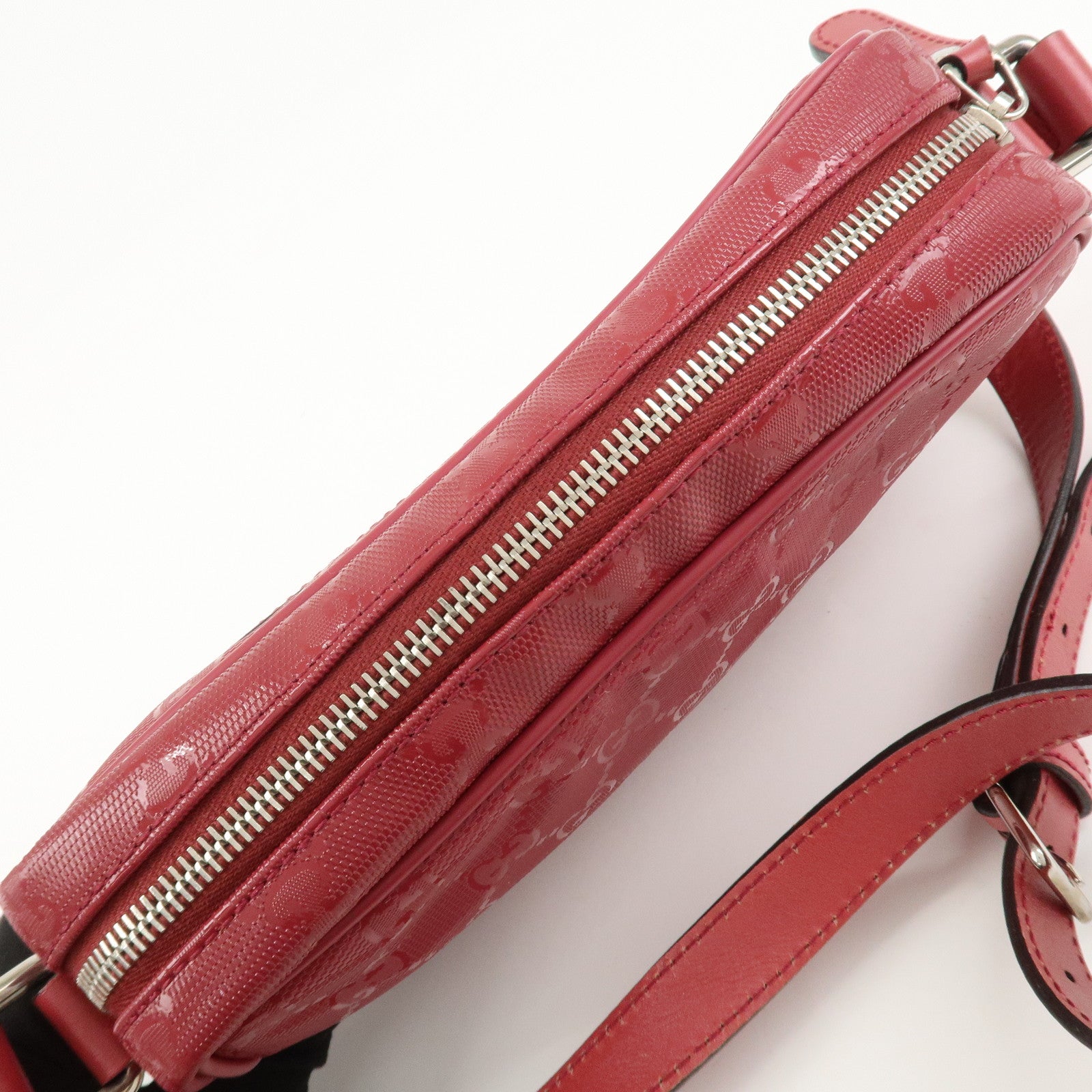 GUCCI GG Imprime GG Supreme Leather Shoulder Bag Pink 201447