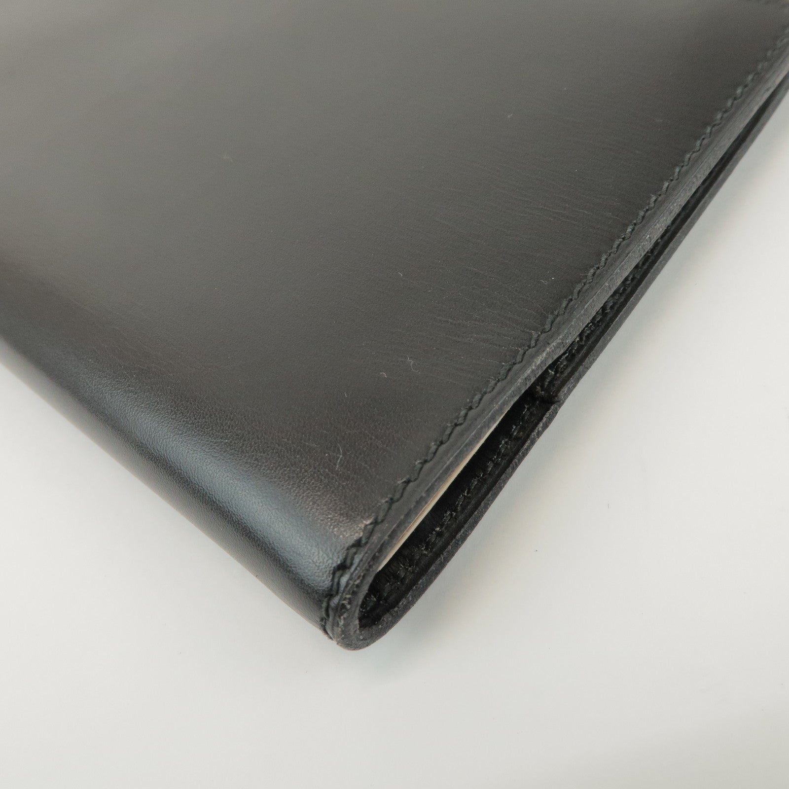 HERMES Agenda GM Box Calf Leather Planner Cover □J Stamped Black