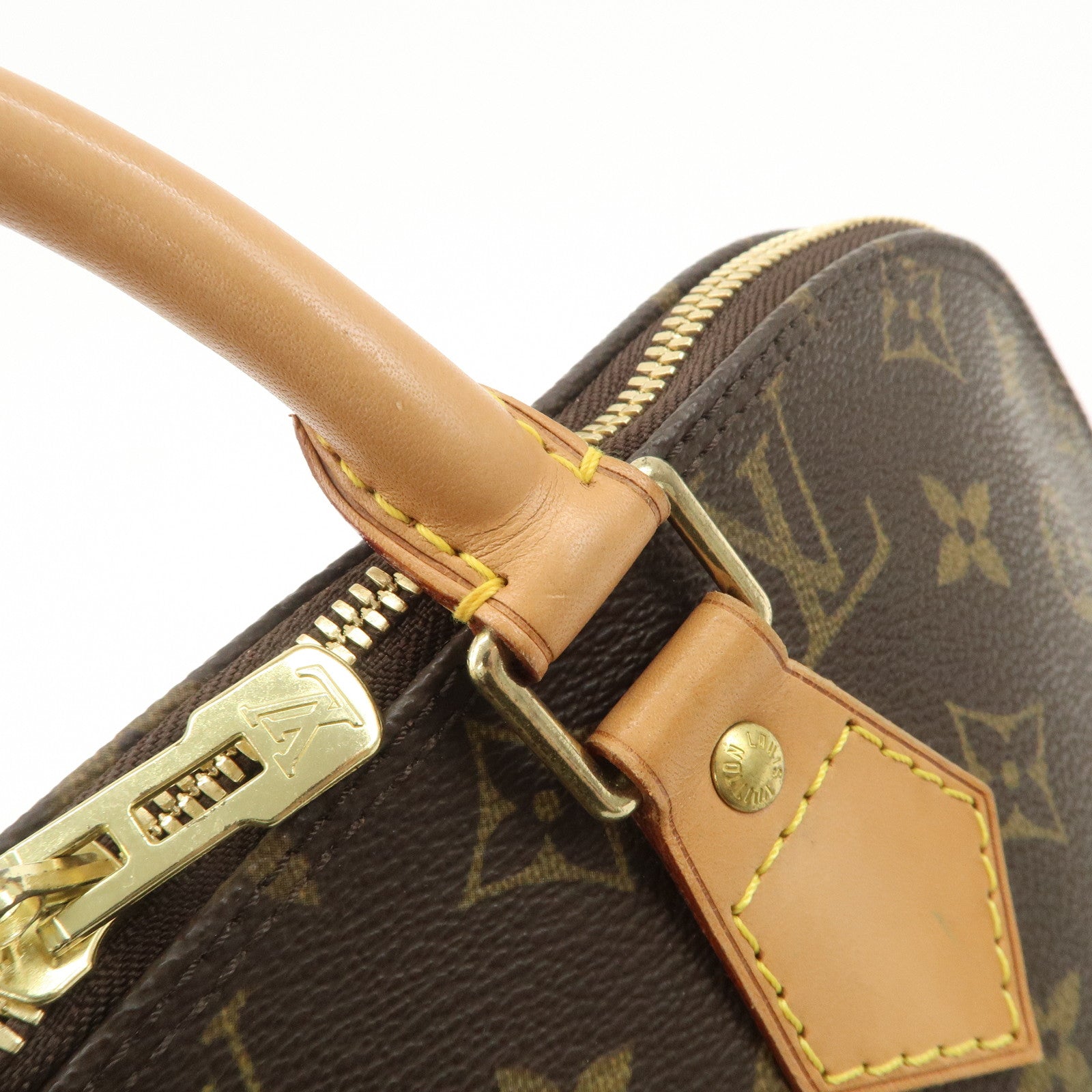 Louis Vuitton Monogram Canvas Alma Hand Bag Brown M51130 Used