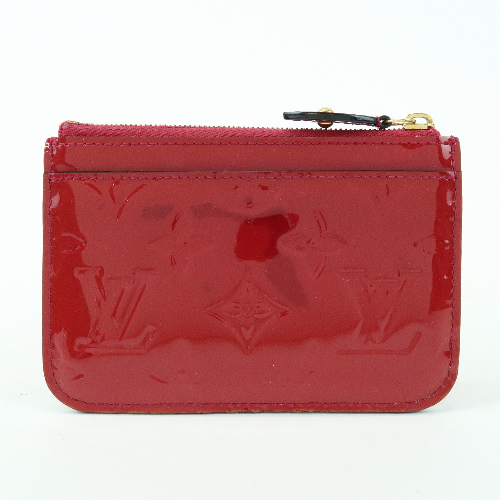 Louis Vuitton Monogram Vernis Pochette Cles NM Coin Case Red M90214