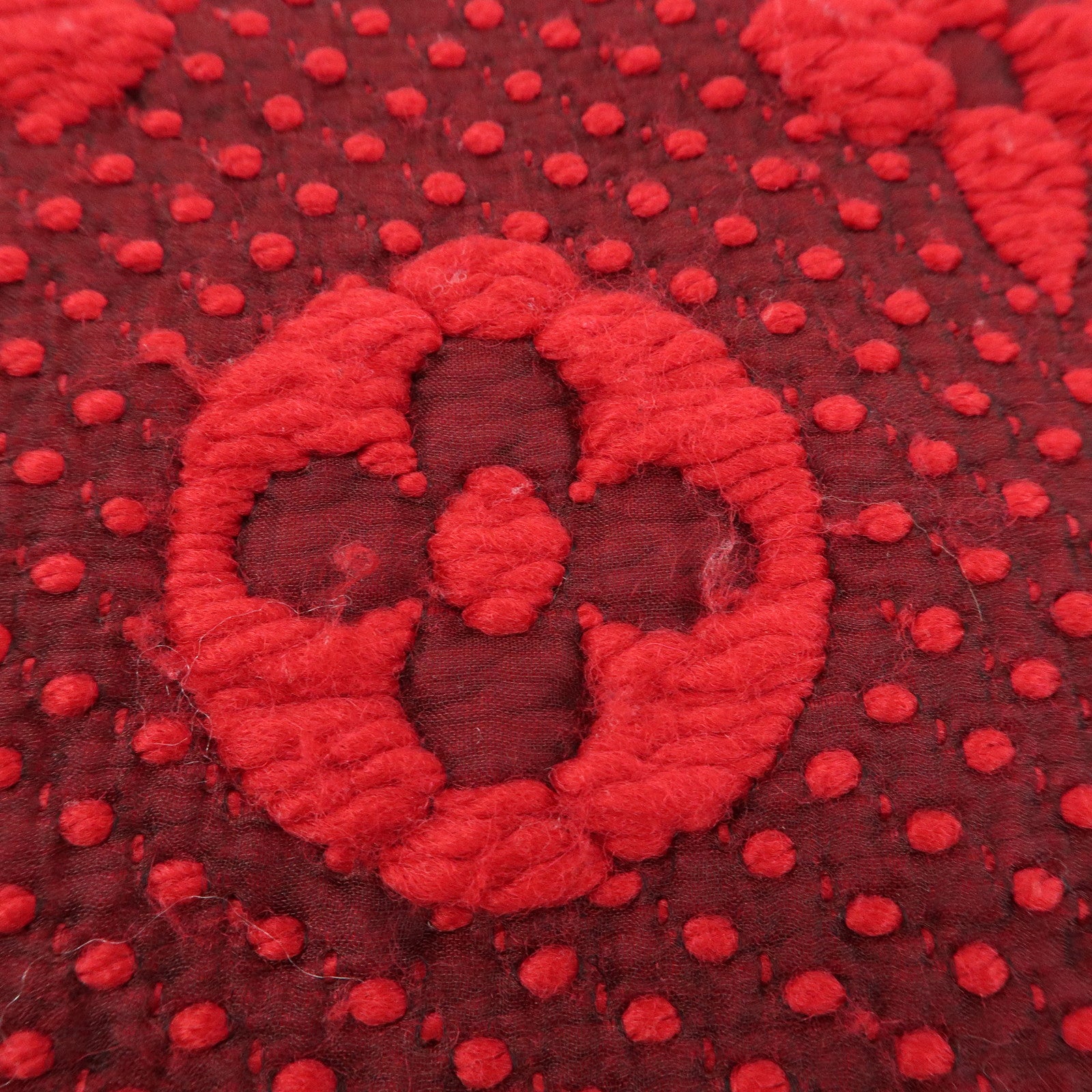 Louis Vuitton Echarpe Logomania Monogram Wool Silk Scarf Red