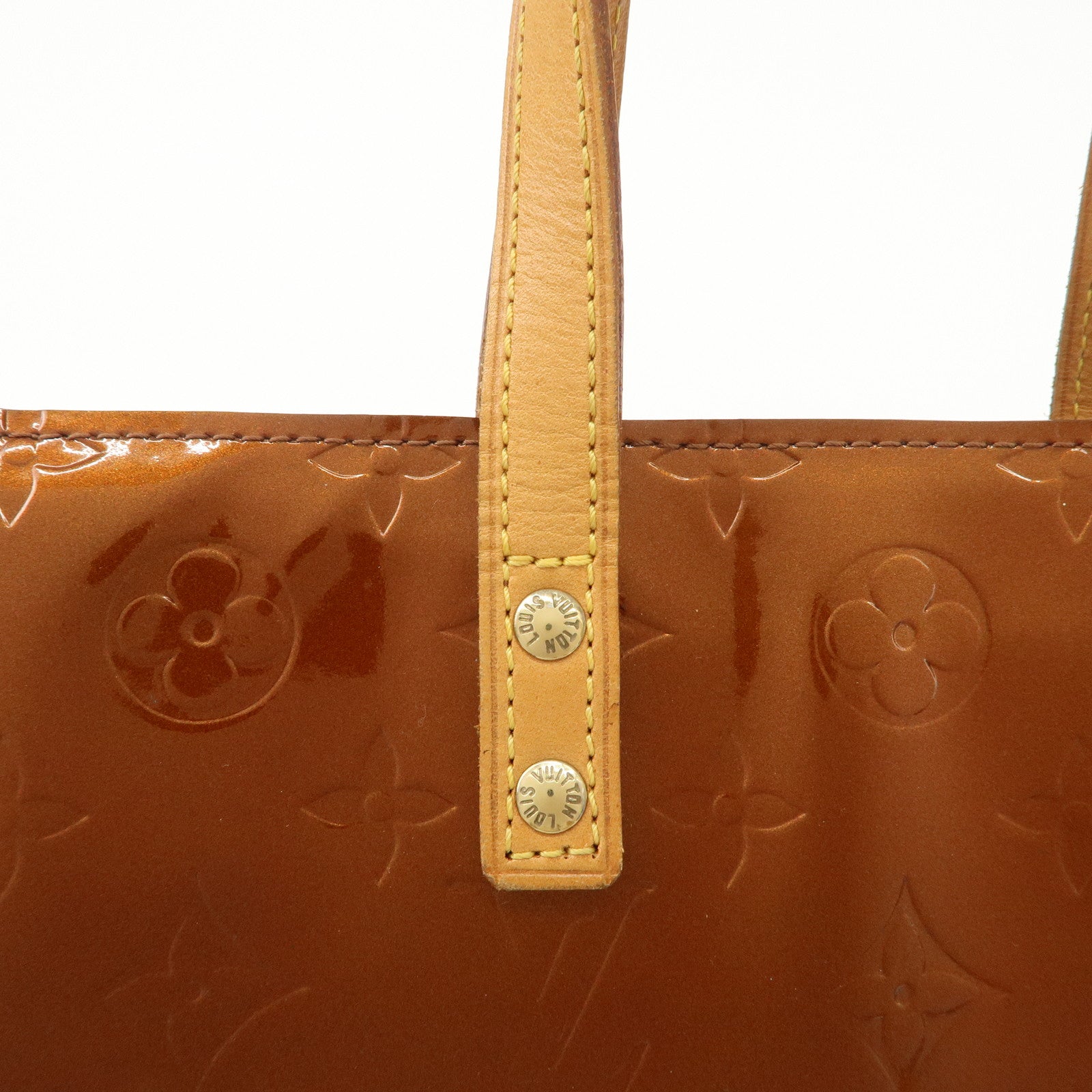 Louis Vuitton Monogram Vernis Lead PM Hand Bag Bronze M91146 Used