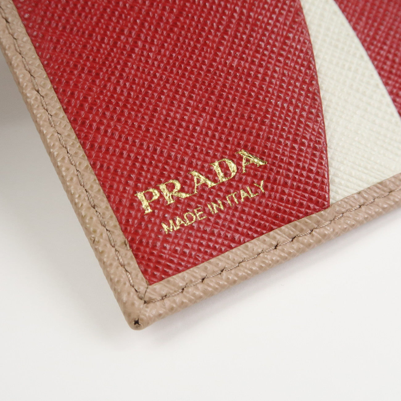 PRADA Saffiano Leather 4 Rings Key Case Key Holder PinkBeige 1PG004