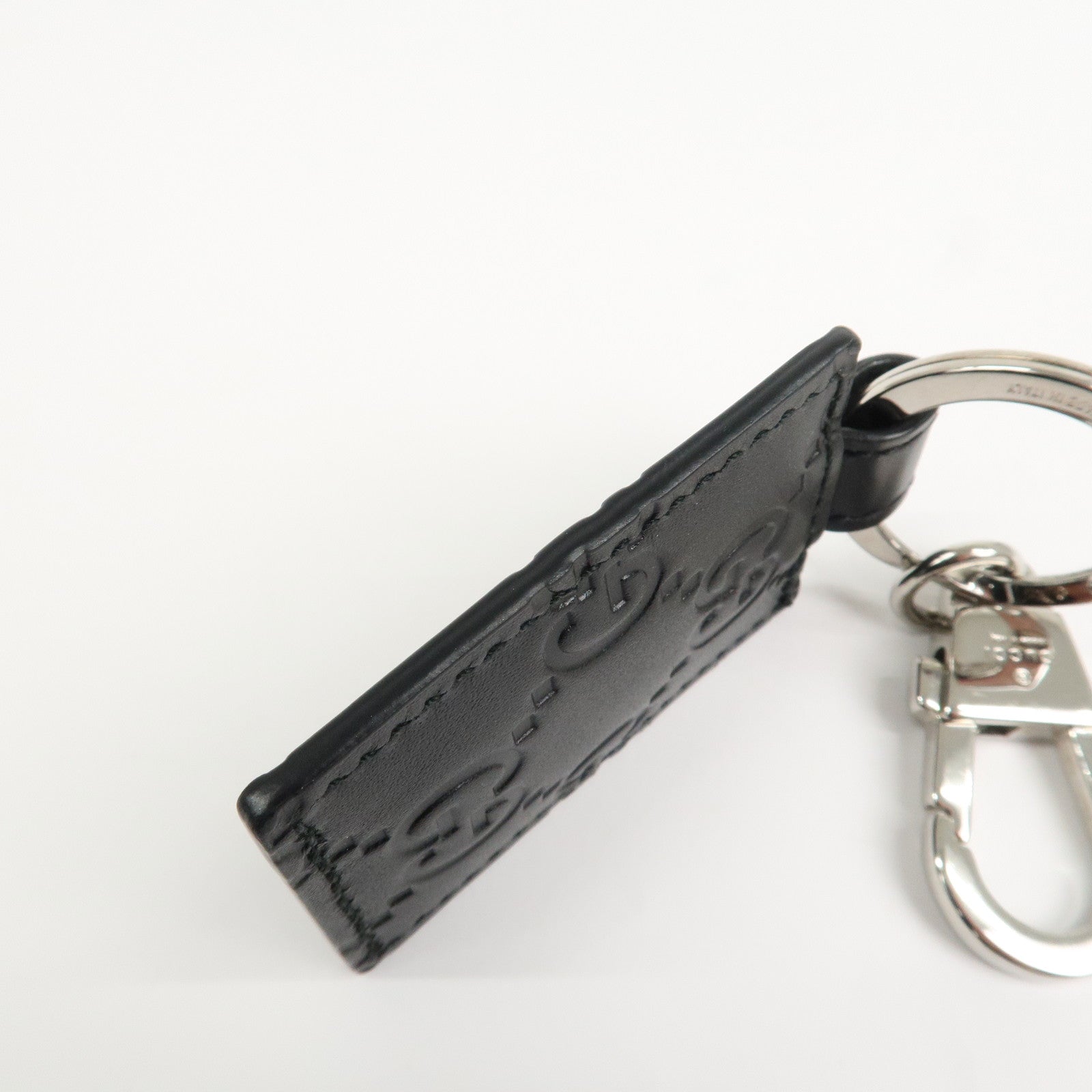 GUCCI Guccissima Dorian Leather Bag Key charm Black 479136