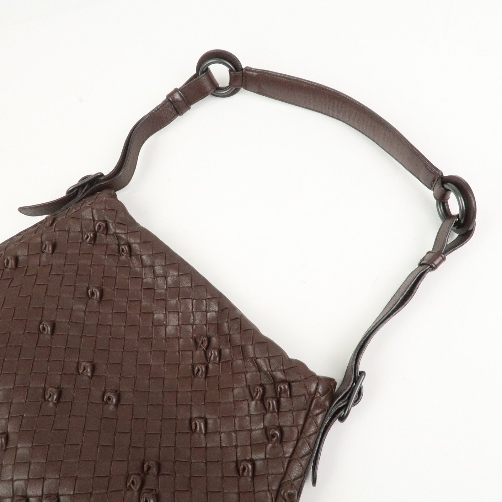 BOTTEGA VENETA Intrecciato Leather Shoulder Bag Brown 133507