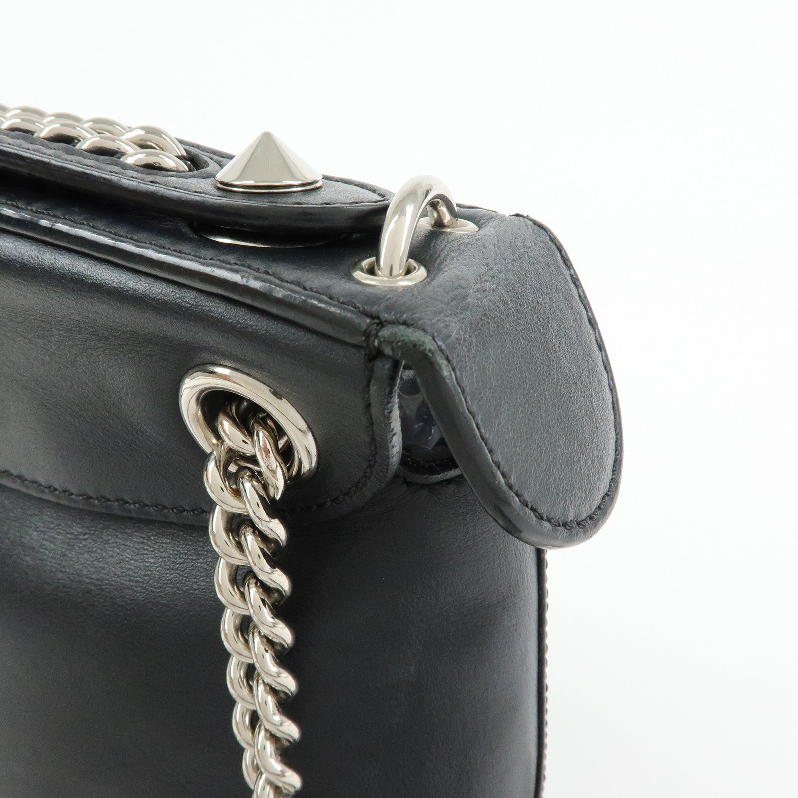 FENDI Bag to School Leather 2Way Bag Hand Bag Shoulder Bag Black