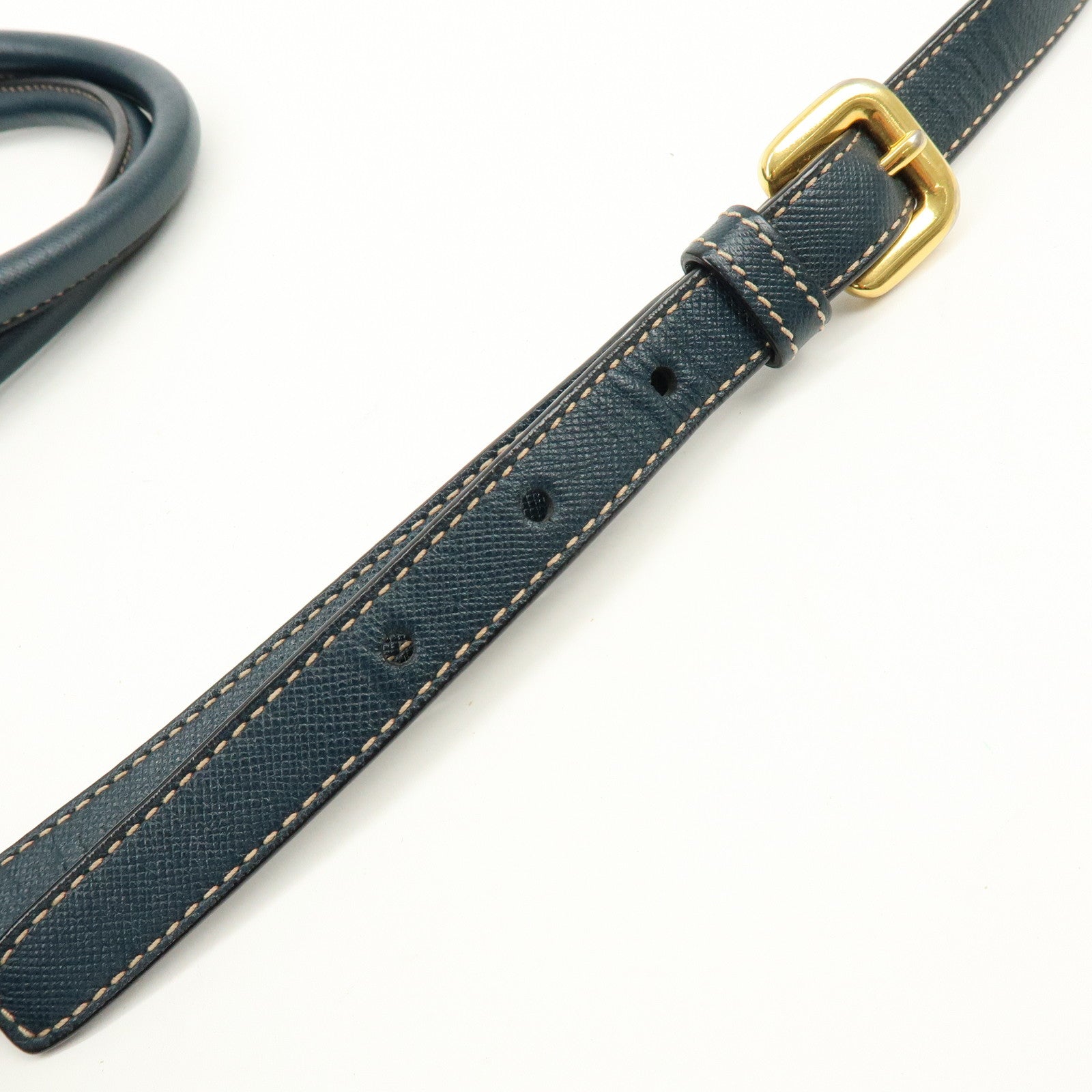 PRADA Triangle Logo 2Way Bag Hand Bag Shoulder Bag Blue BN2541