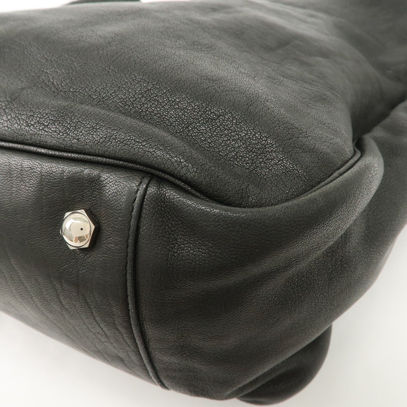 SAINT LAURENT Lody Leather Suede Shoulder Bag Hand Bag Black Used