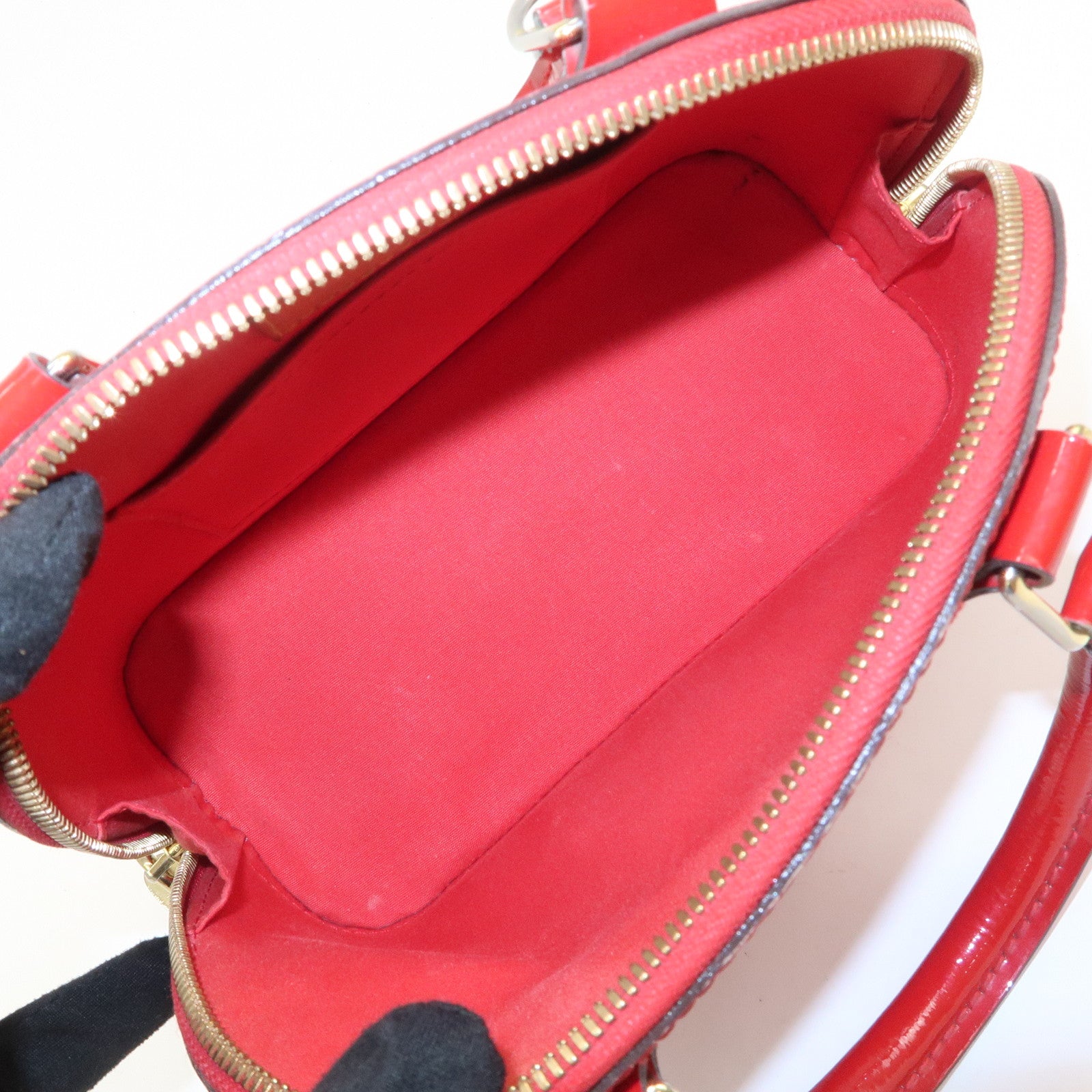Louis Vuitton Monogram Vernis Alma BB 2Way Hand Bag Cerise M90174