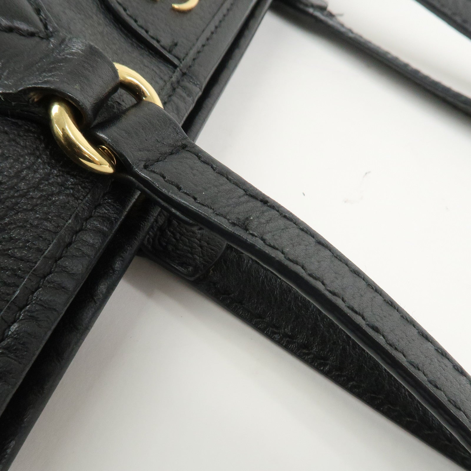 GUCCI GG Marmont Leather Tote Bag Shoulder Bag Black 765043