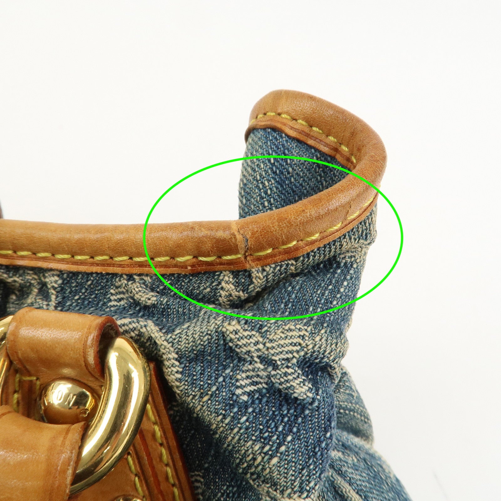 Louis Vuitton Monogram Denim Pleaty Hand Bag Blue M95020