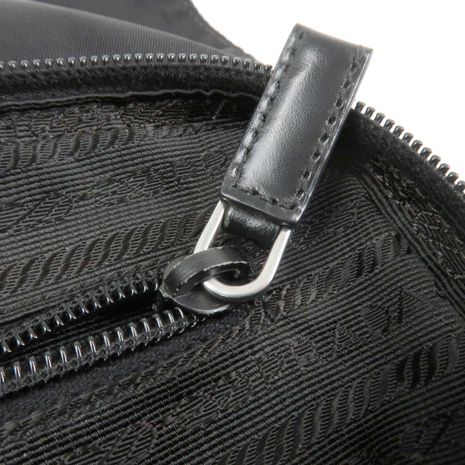 PRADA Nylon Leather Shoulder Bag Crossbody Bag Black BT0521