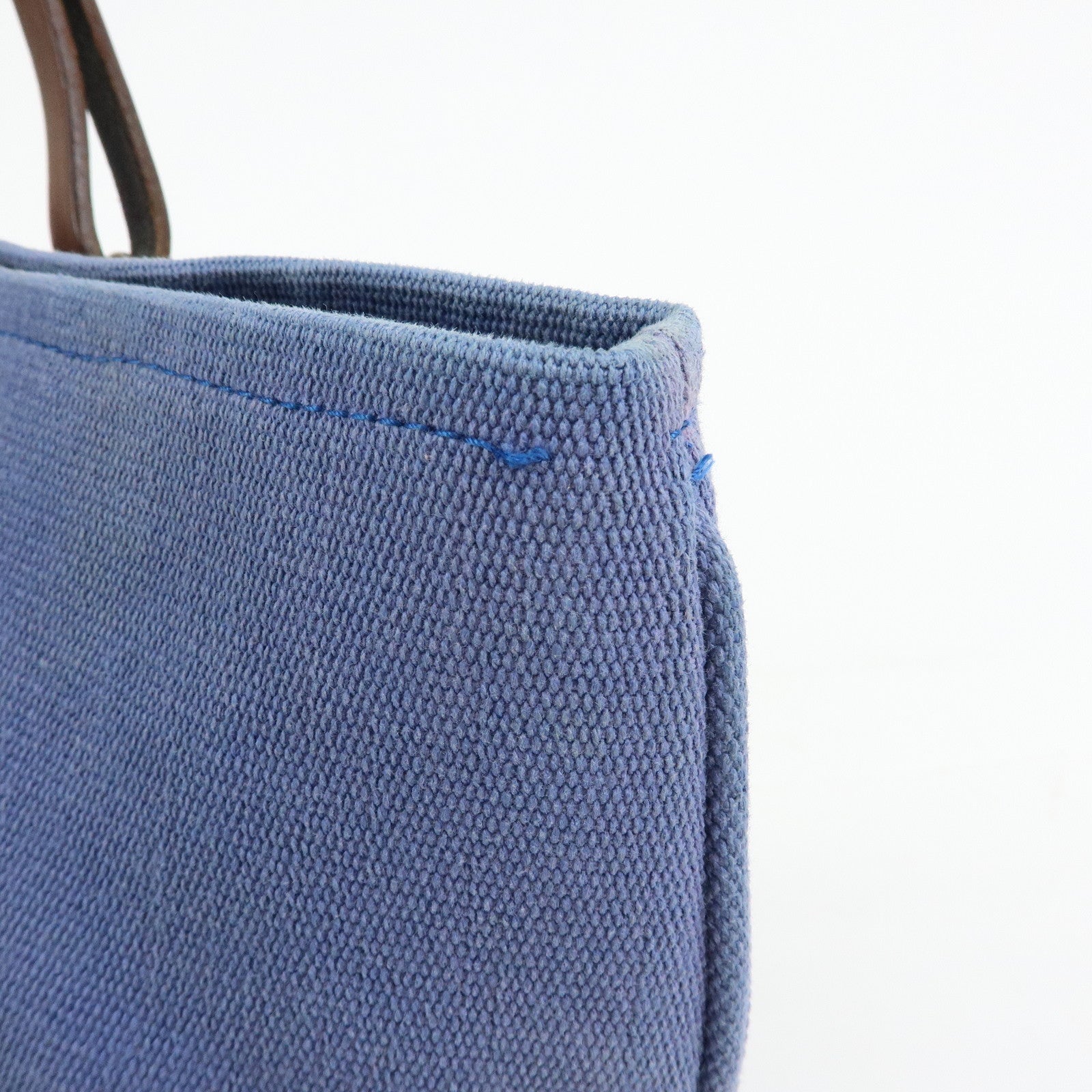 BOTTEGA VENETA Canvas Leather Tote Bag Shoulder Bag Blue 170045