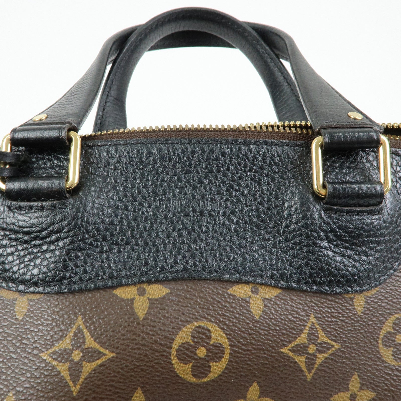 Louis Vuitton Monogram Canvas Leather Retiro Hand Bag Brown M50058