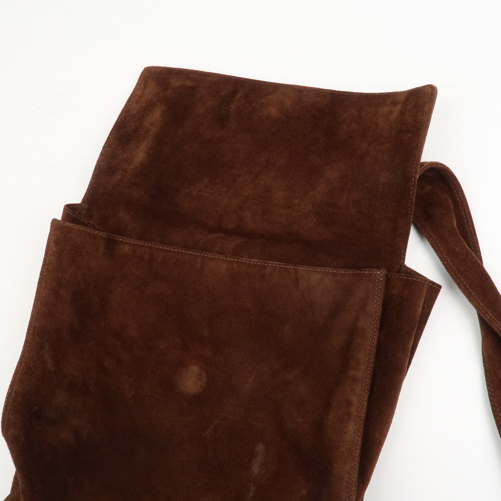 CHANEL Suede Shoulder Bag Crossbody Bag Brown