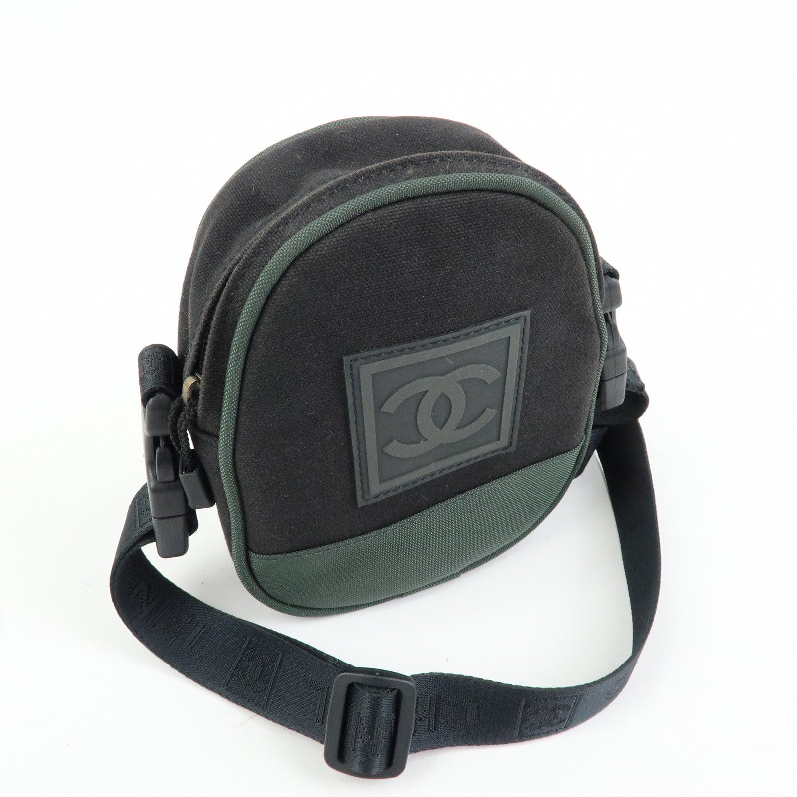 CHANEL COCO Mark Sports Line Canvas Shoulder Bag Black 8490254