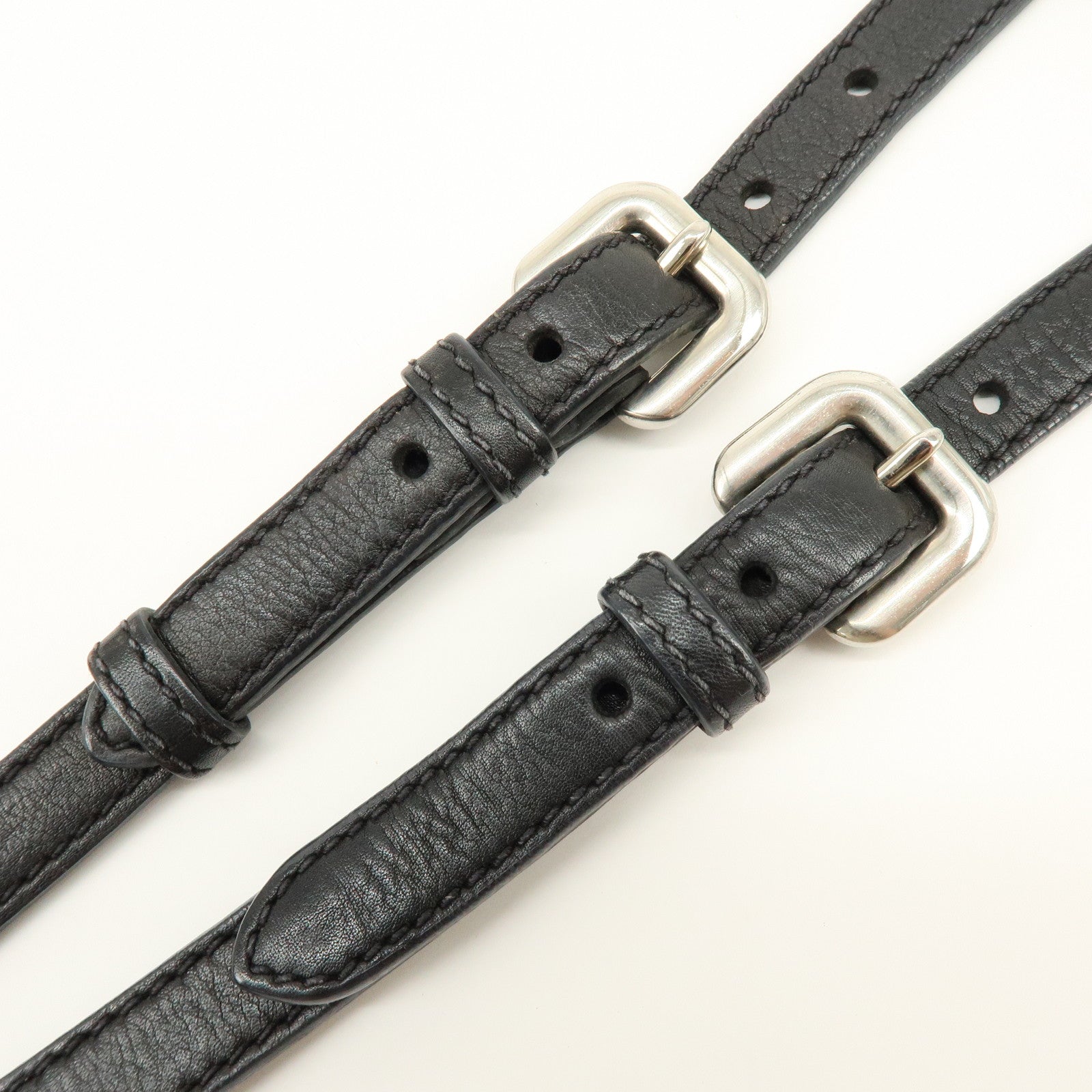 PRADA Logo Leather 2Way Bag Hand Bag Shoulder Bag Black BN1226