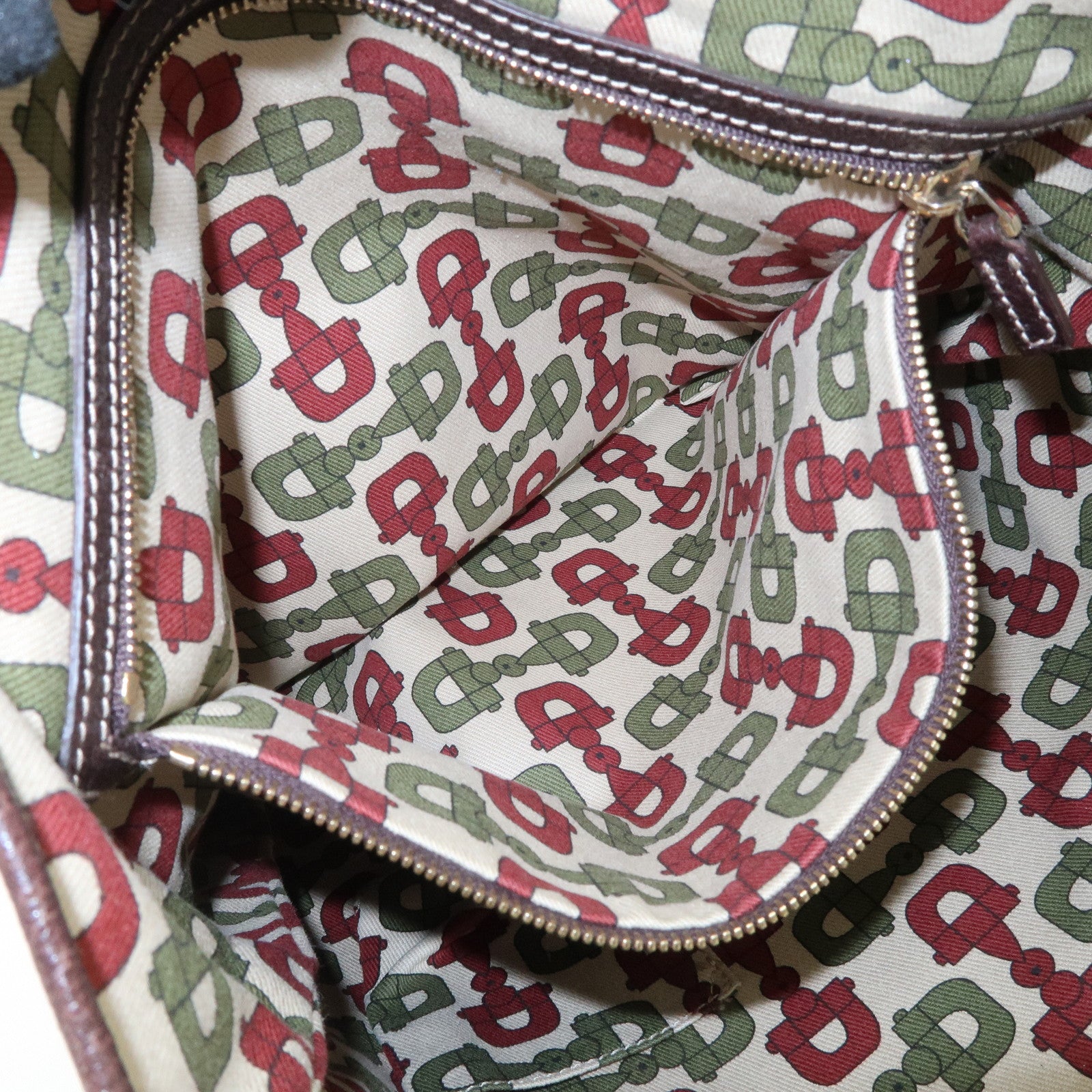 GUCCI GG Monogram Canvas Leather Tote Bag Beige Mushroom 163695