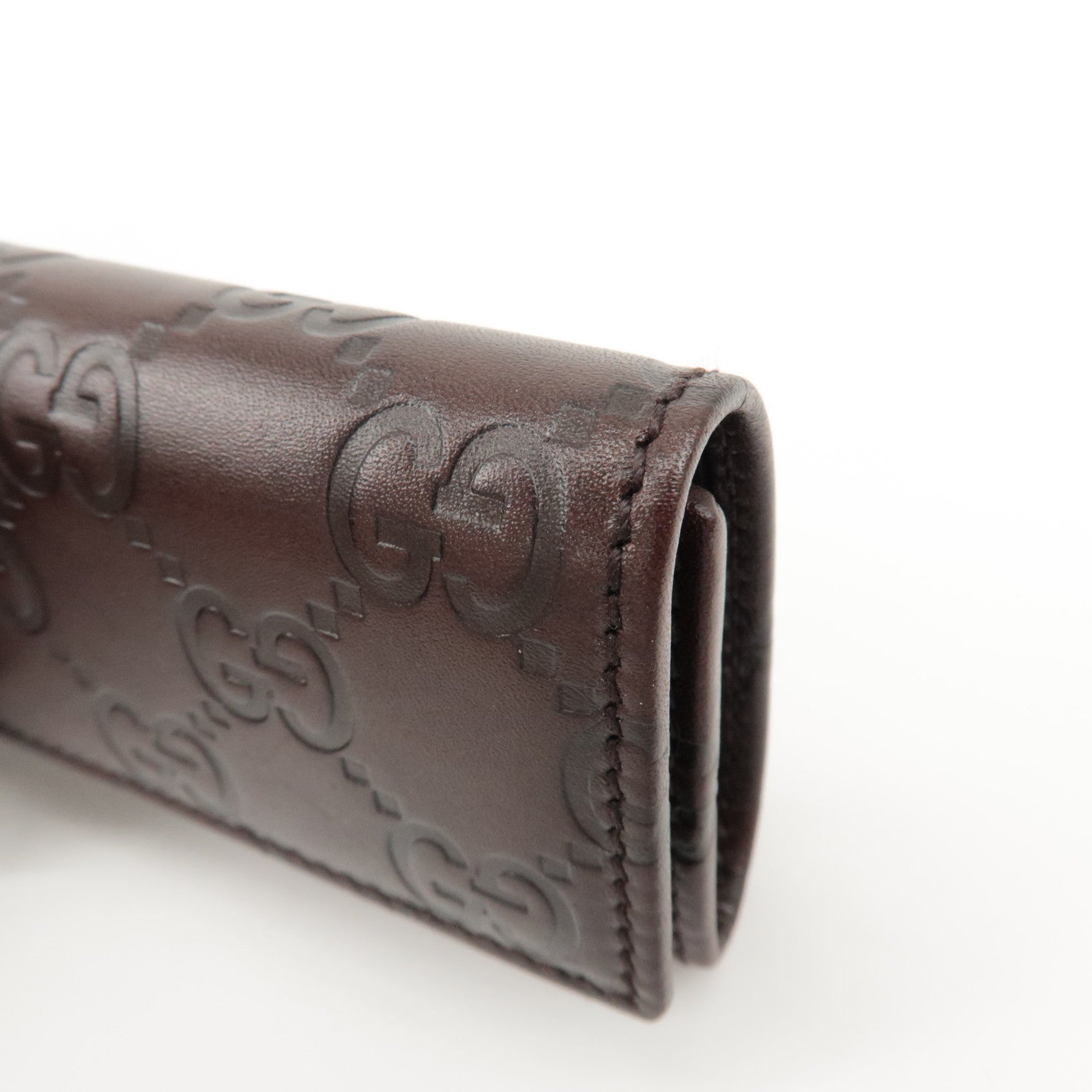 GUCCI Guccissima Leather 6 Rings Key Case Key Holder Brown 138093 Used