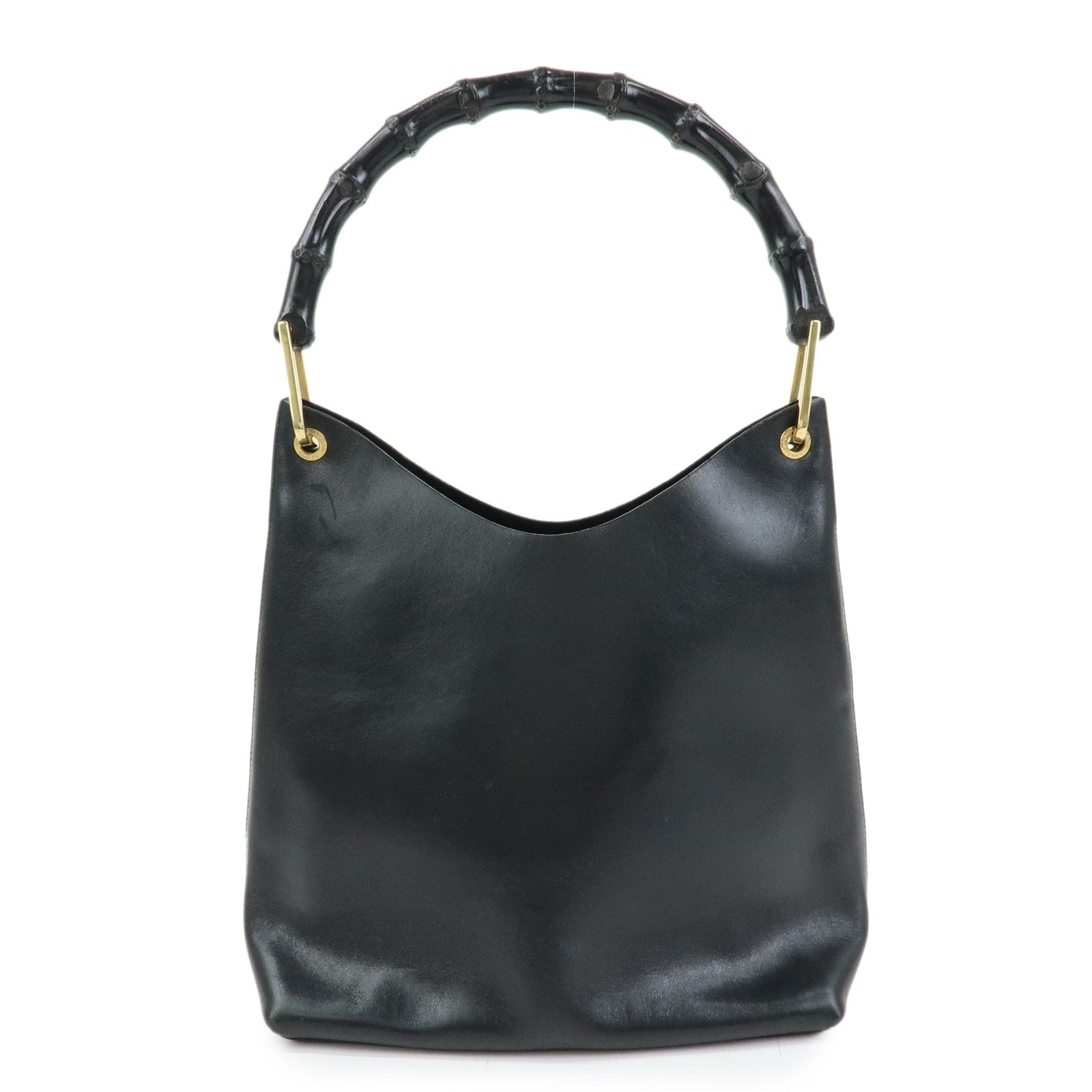 GUCCI Bamboo Leather Shoulder Bag Black 001・1553・1880