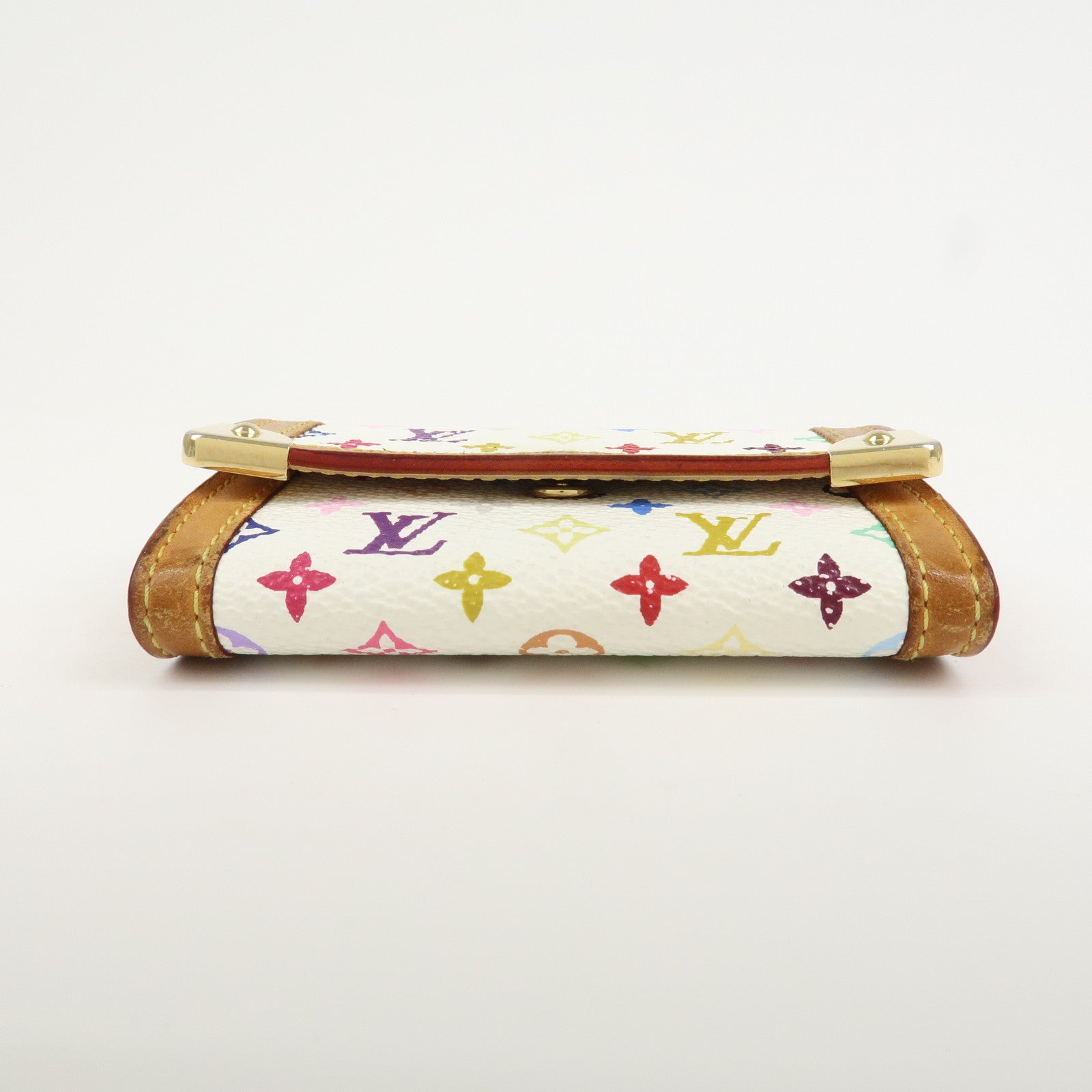 Louis Vuitton Multicolor Porte Monnaie Plat Coin Case Blanc M92657