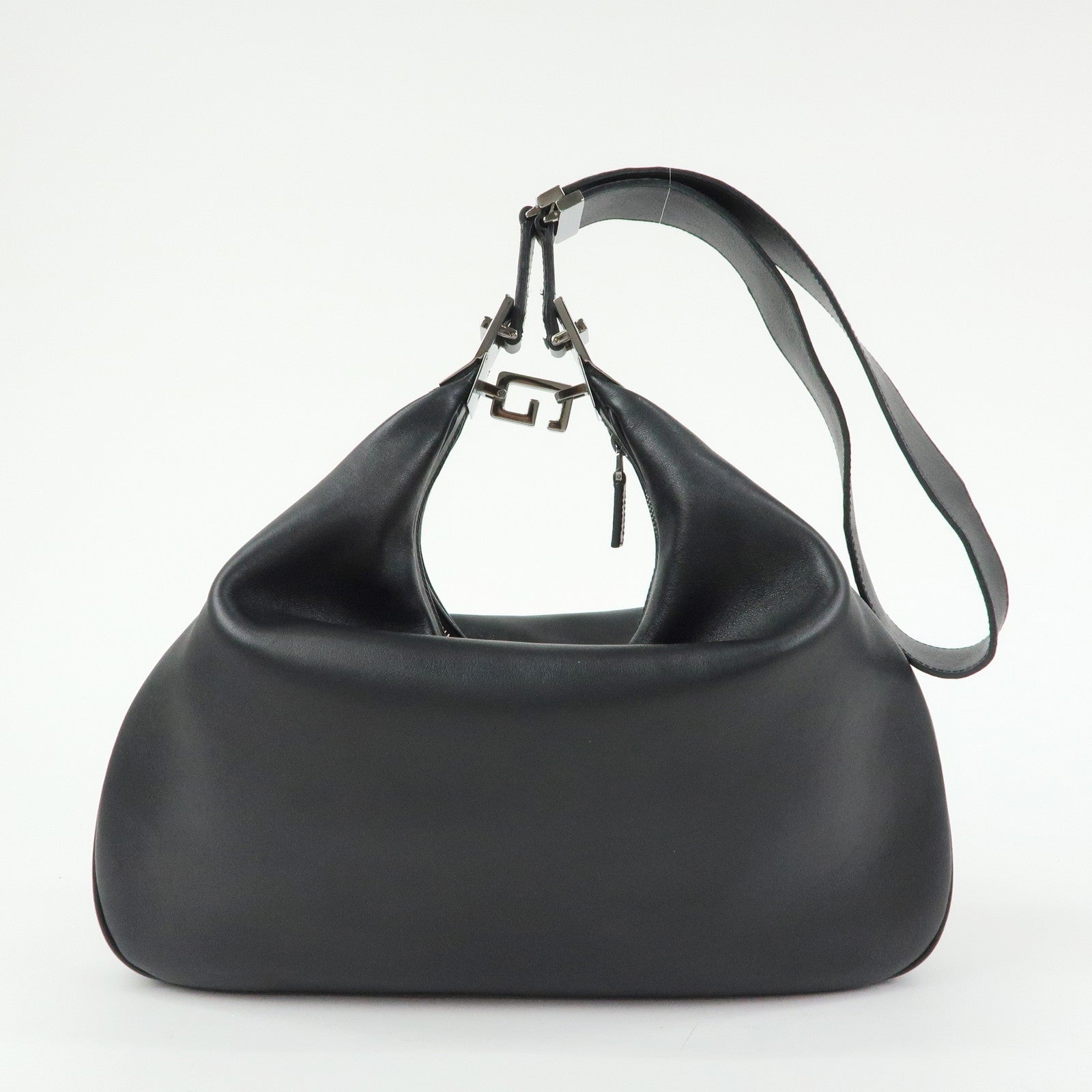 GUCCI Attache Leather Shoulder Bag Crossbody Bag Black 001・3341