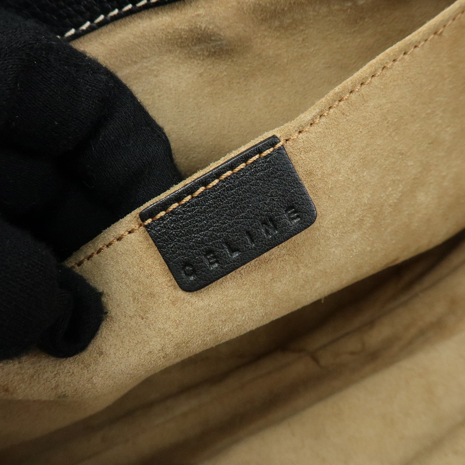 CELINE Leather Boogie Bag Hand Bag Black