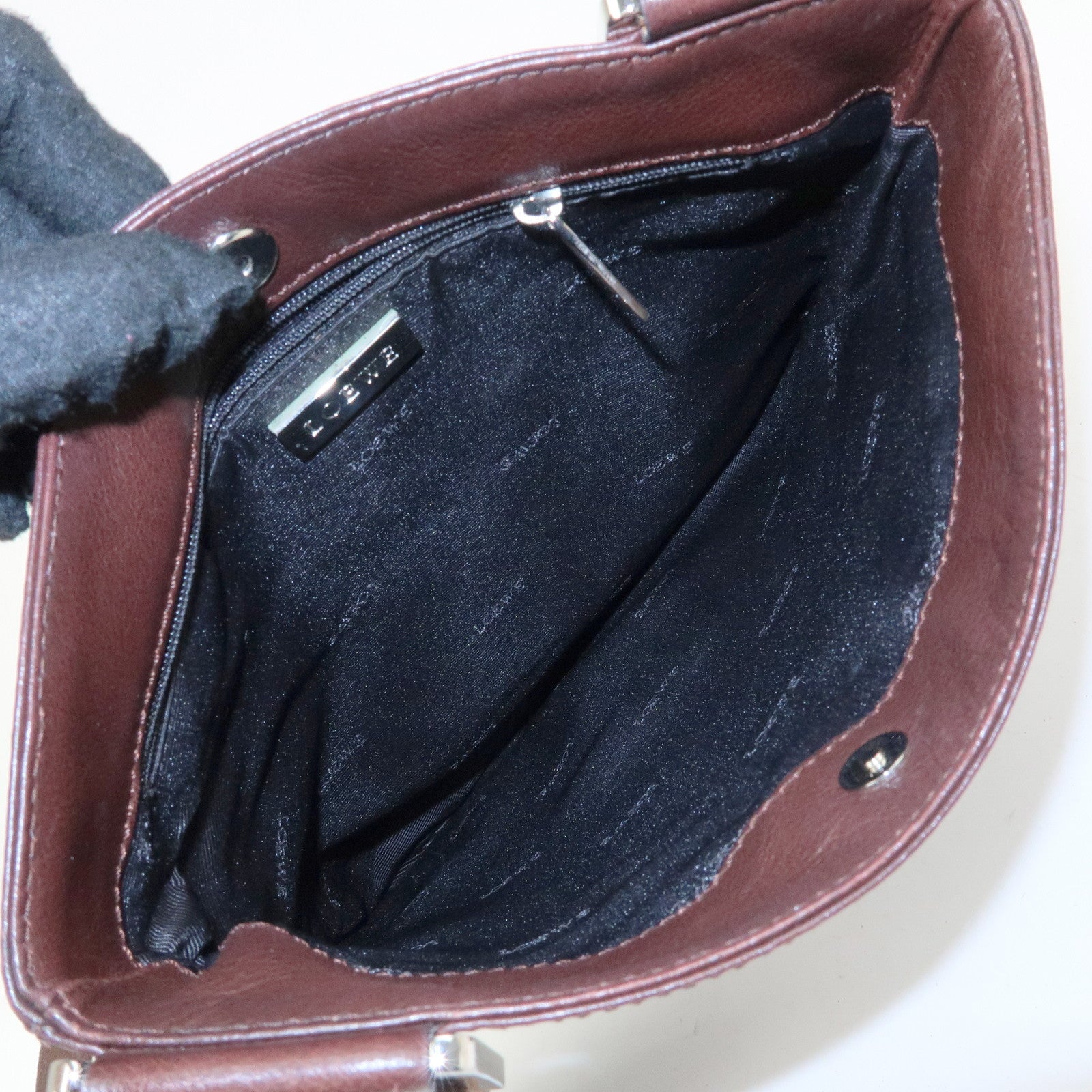 LOEWE Anagram Leather Shoulder Bag Crossbody Bag Brown