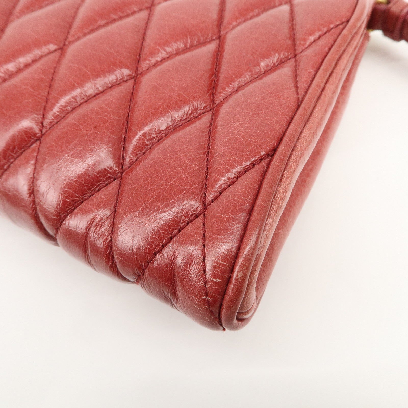 MIU MIU Matelasse Leather MI Clutch Bag Pink 5N1455