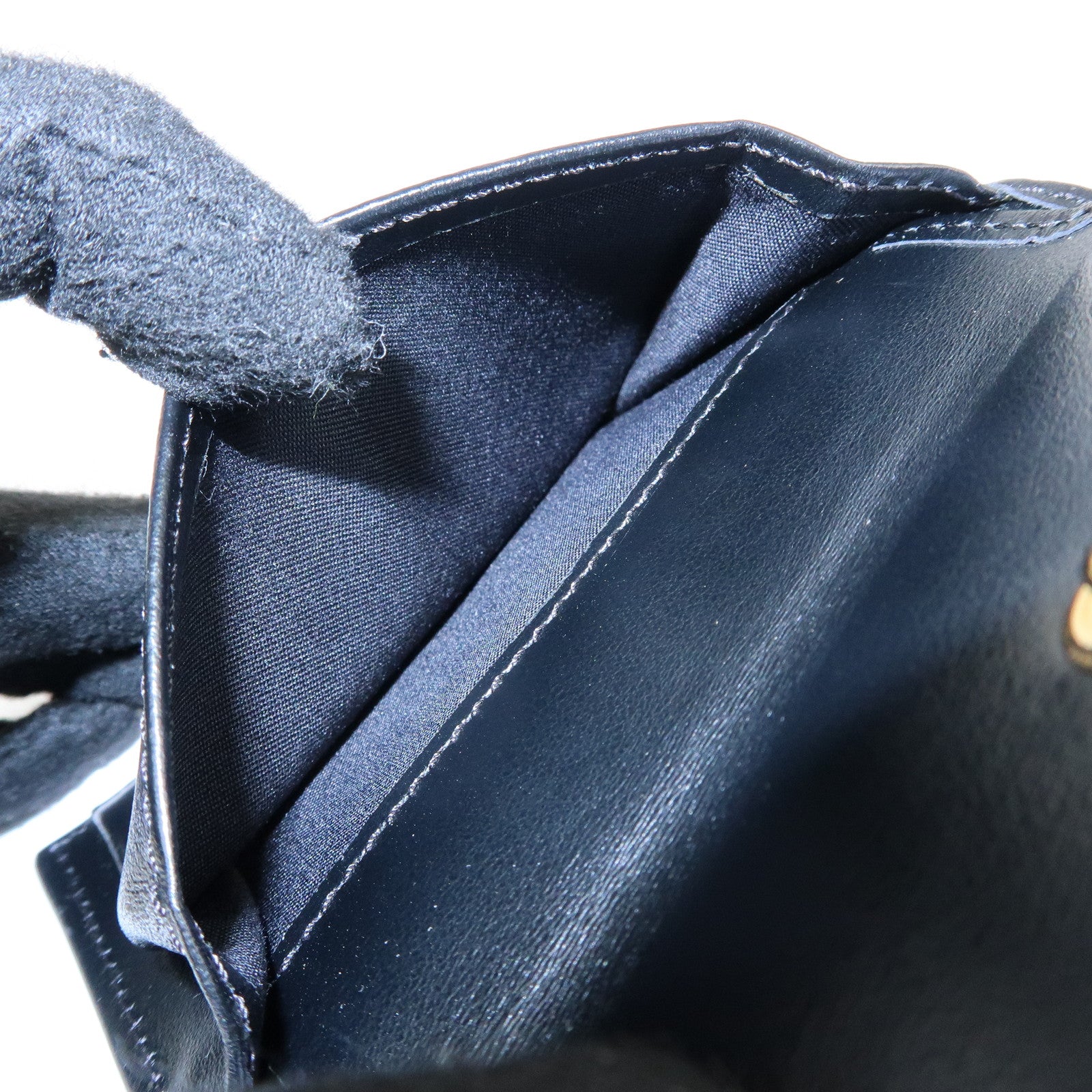 FENDI F IS FENDI Leather Bi-fold Compact Wallet Black 8M0387