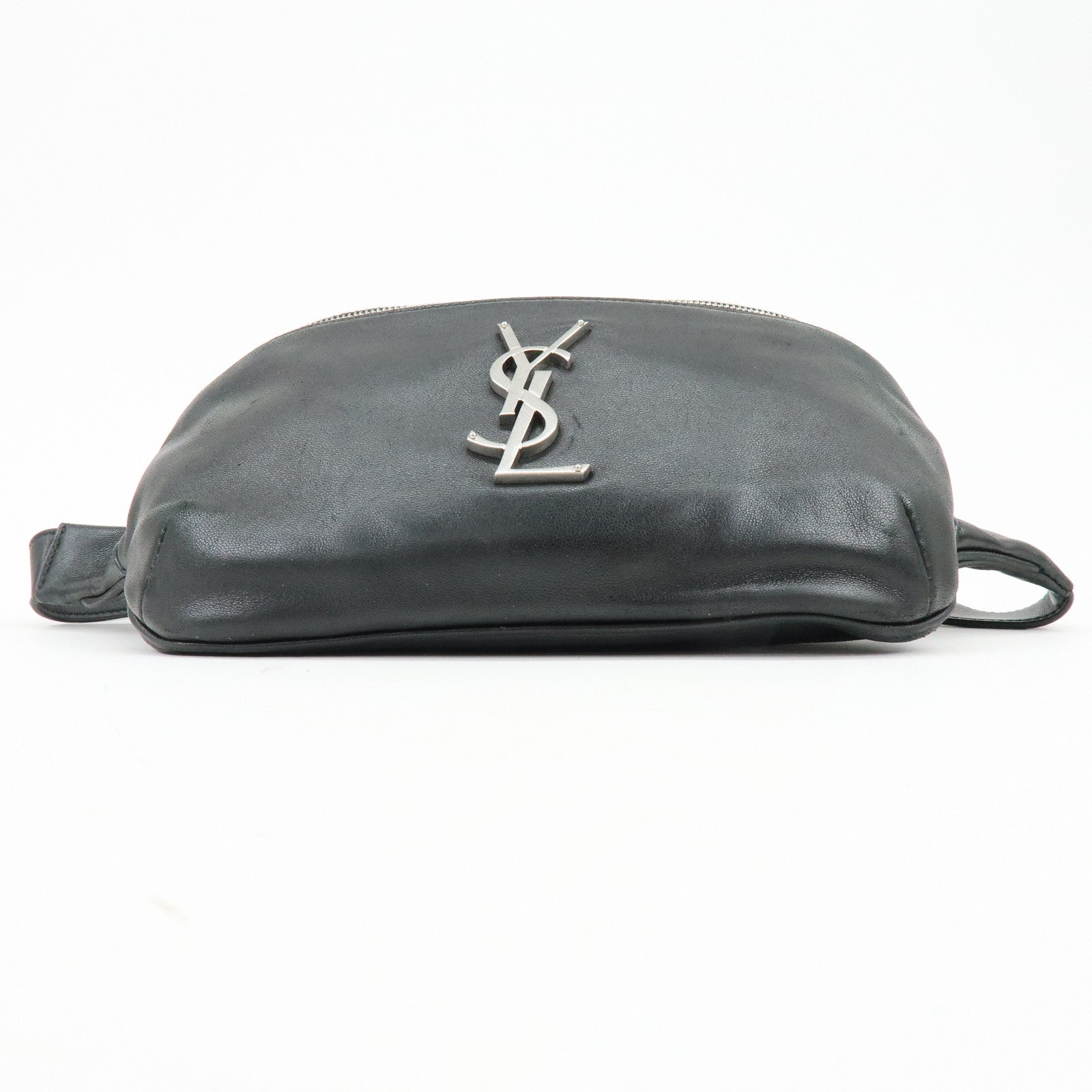 SAINT LAURENT PARIS Cassandra Leather Classic Belt Bag Black 590076