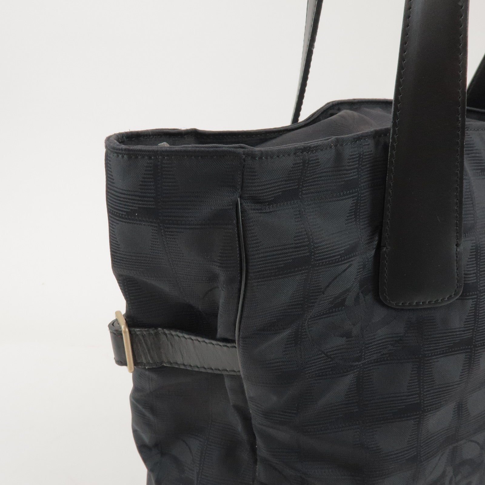 CHANEL New Travel Line Nylon Jacquard Leather Tote Bag GM A15825