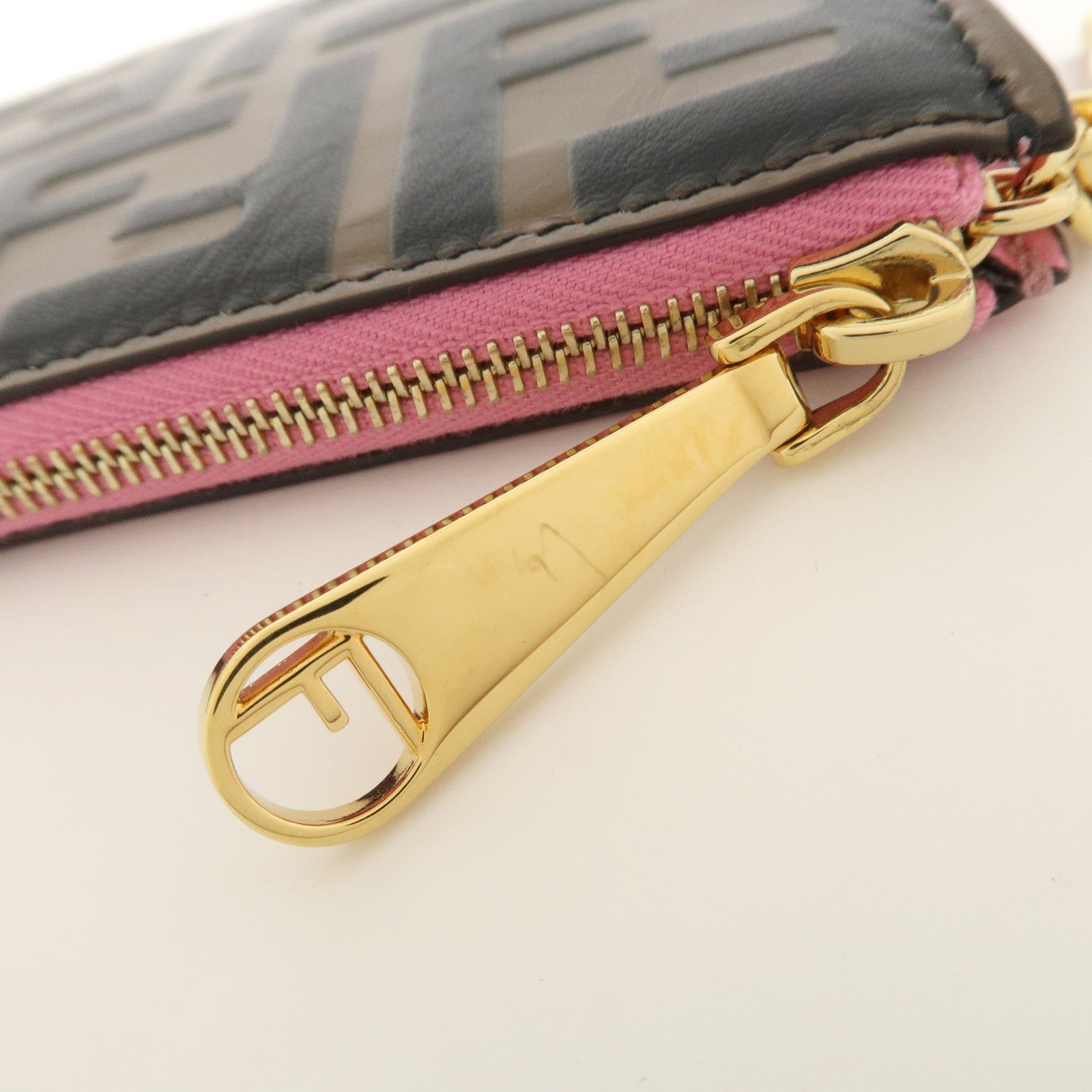 FENDI F IS FENDI Zucca Card Case Flagment Case Black Brown 8AP161