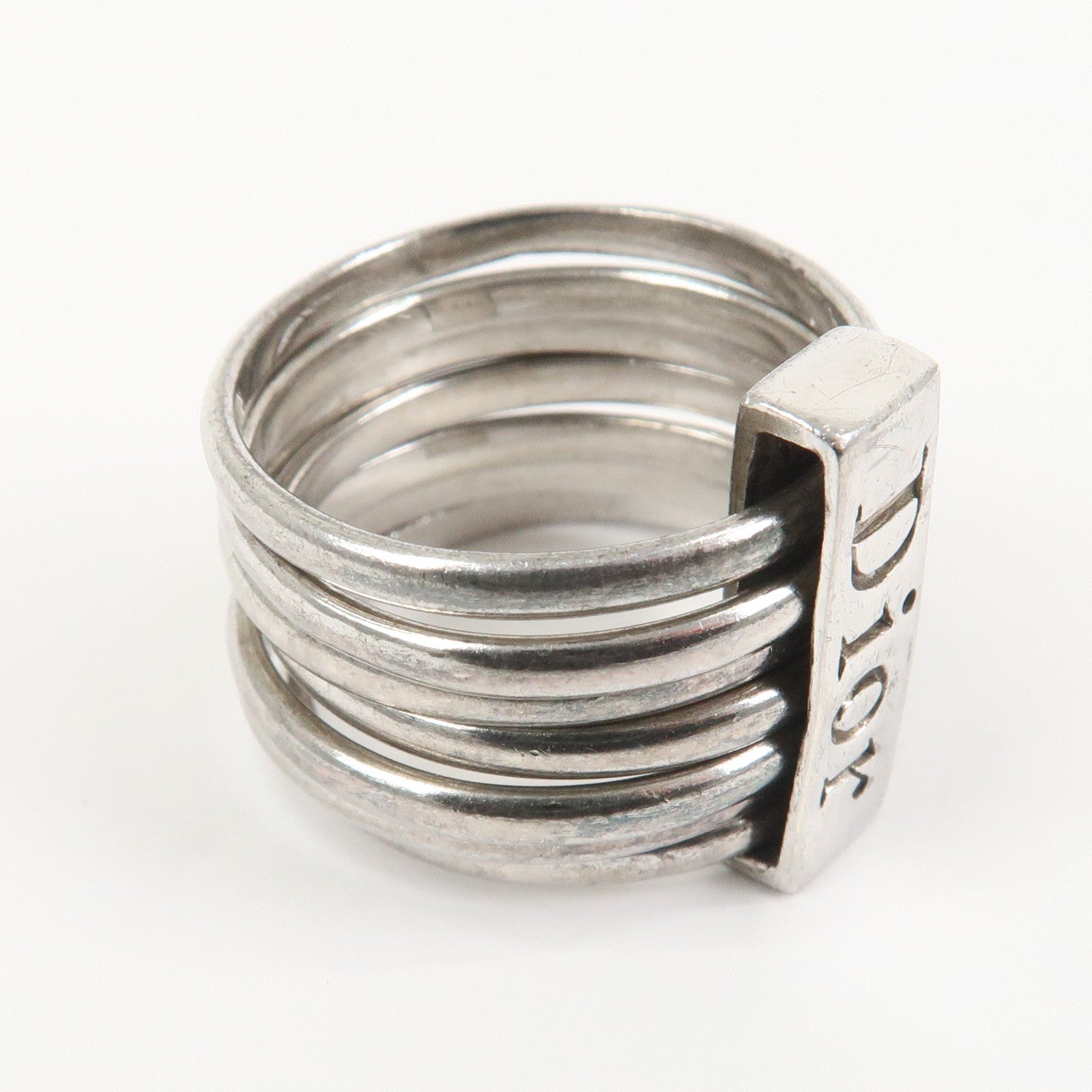Christian Dior Logo Multi Band Ring SV925 Silver US6.5 EU53.5
