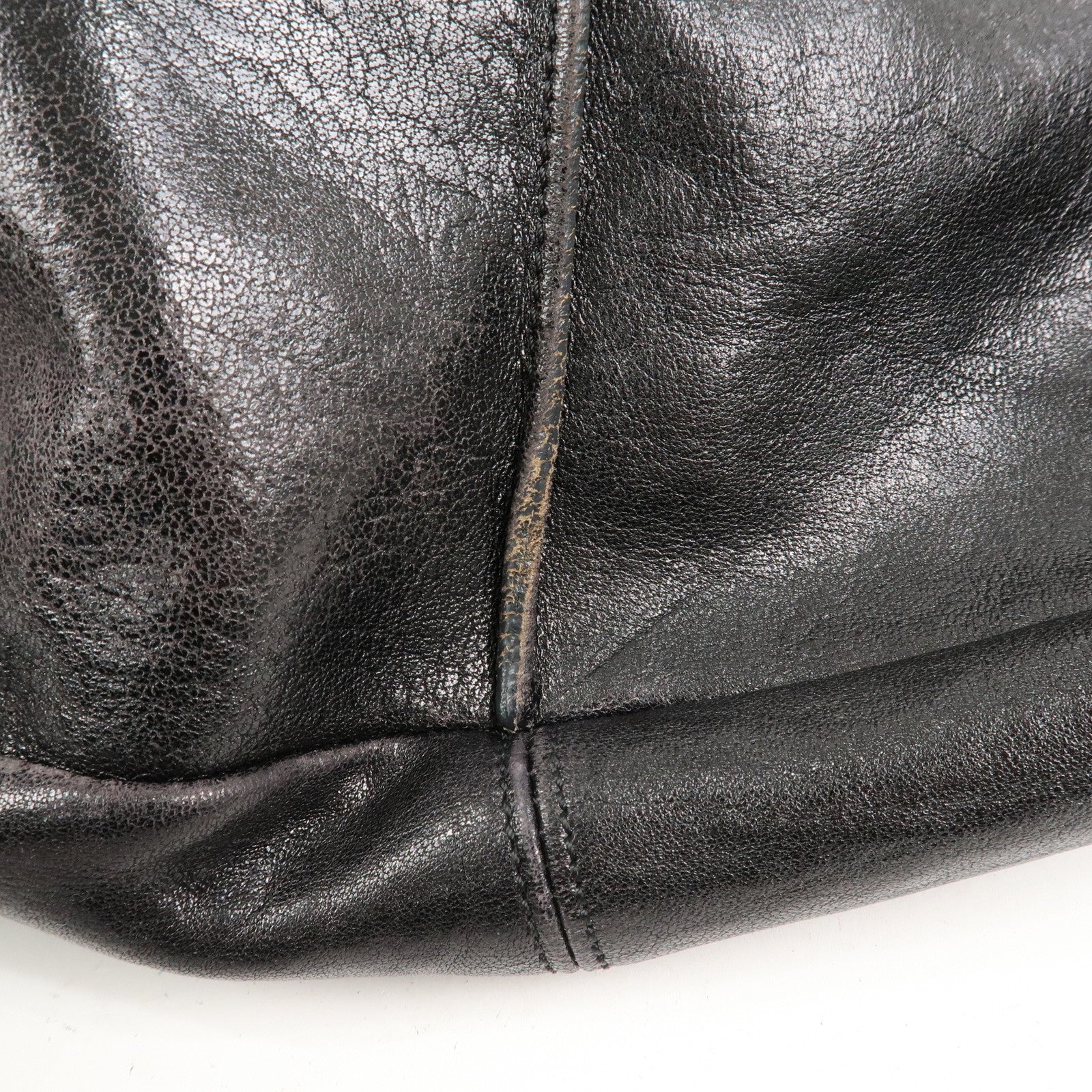 Chloe Leather Saskia 2Way Bag Hand Bag Shoulder Bag Black