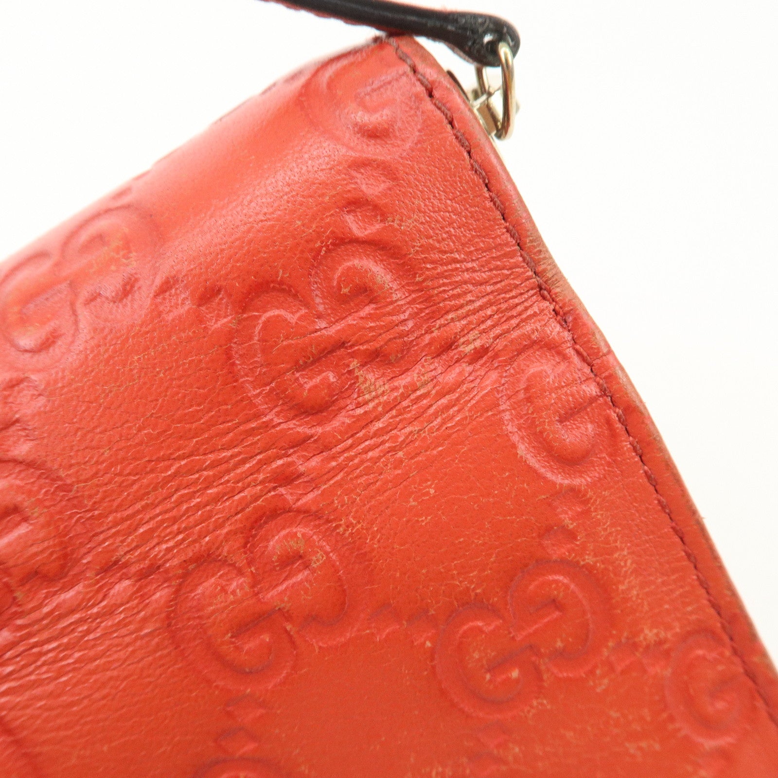 GUCCI Guccissima Leather Bi-fold Compact Wallet Red 346056