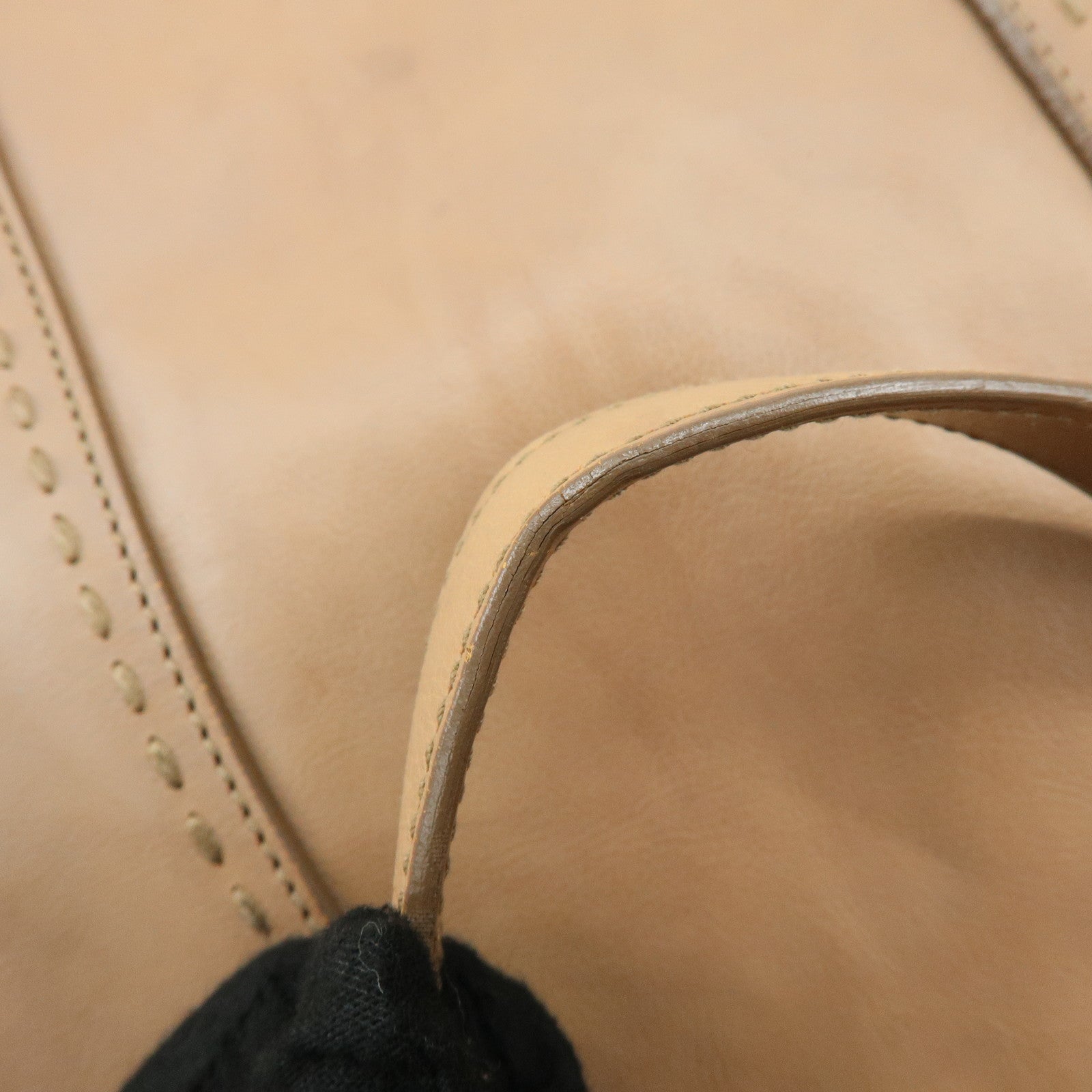 SAINT LAURENT PARIS Muse Leather Hand Bag Tote Bag Beige