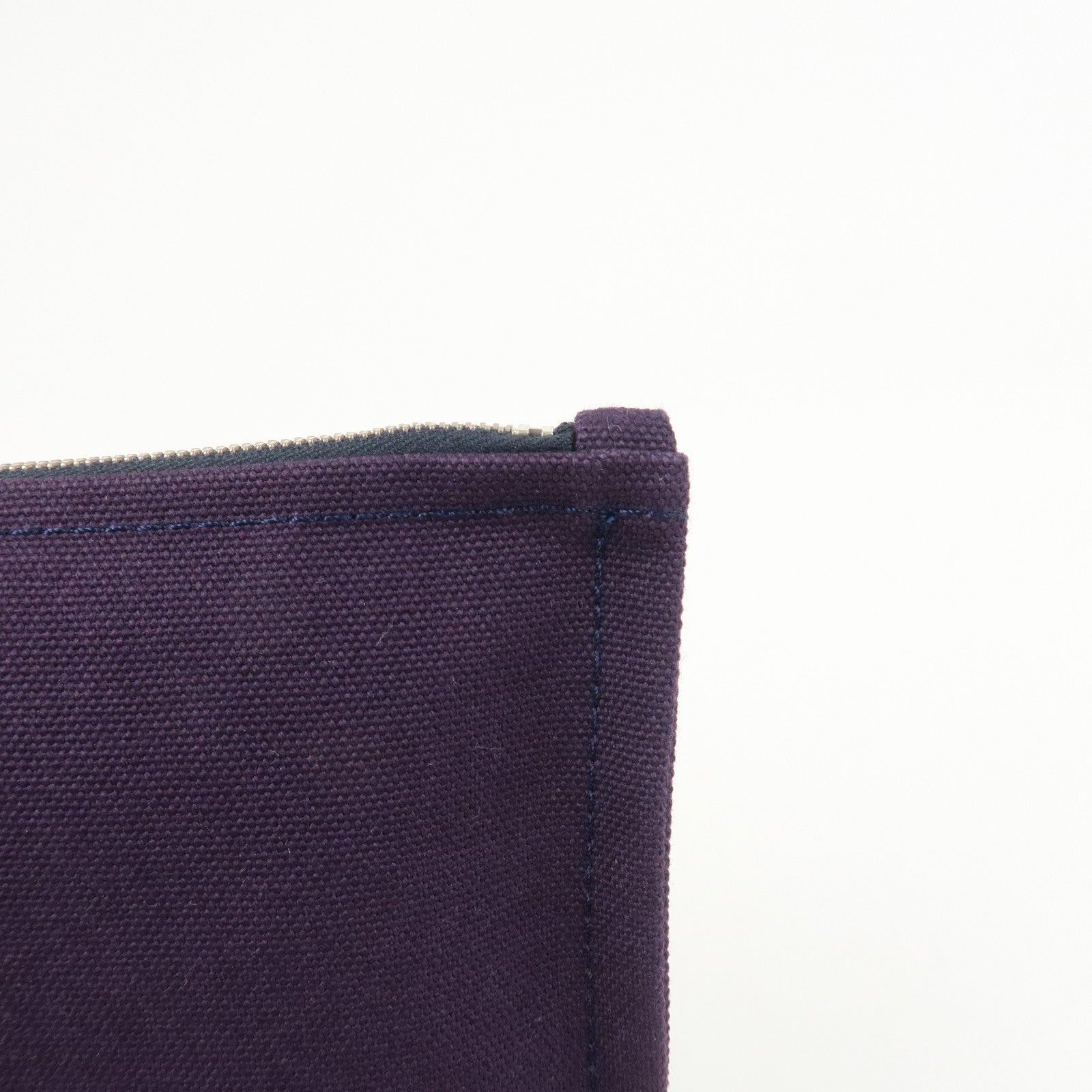 HERMES Yachting GM Canvas Flat Pouch Cosmetic Pouch Purple