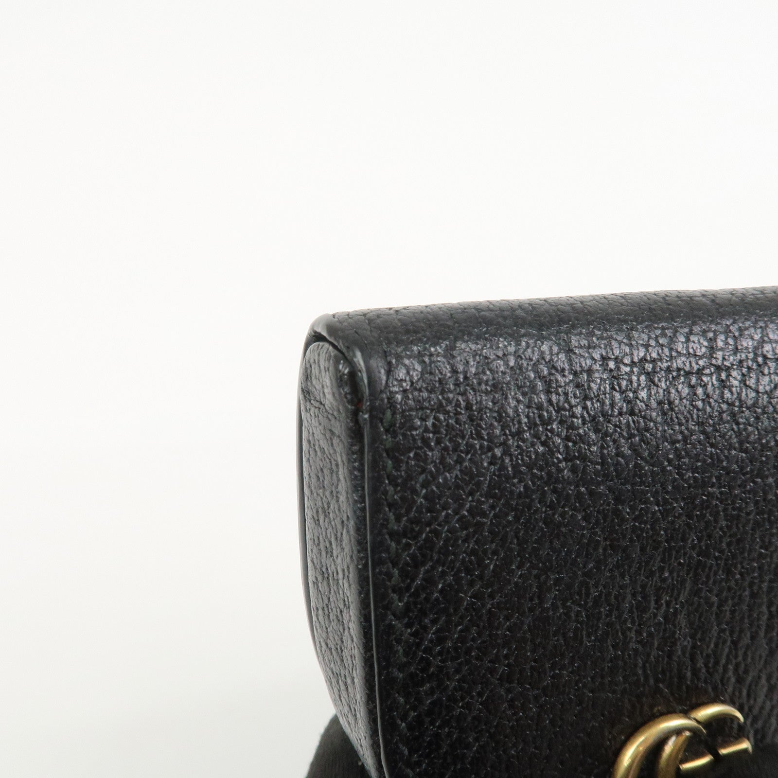 GUCCI GG Marmont Leather Compact Wallet Coin Case Black 450940